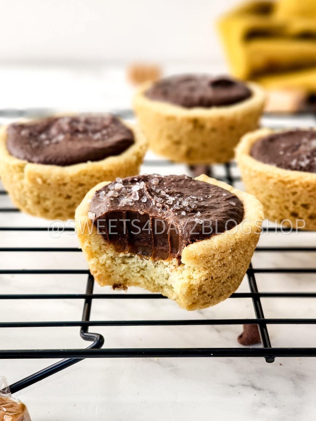 Twix Cookie Cups on Marble