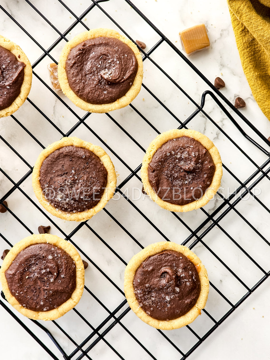 Twix Cookie Cups on Marble