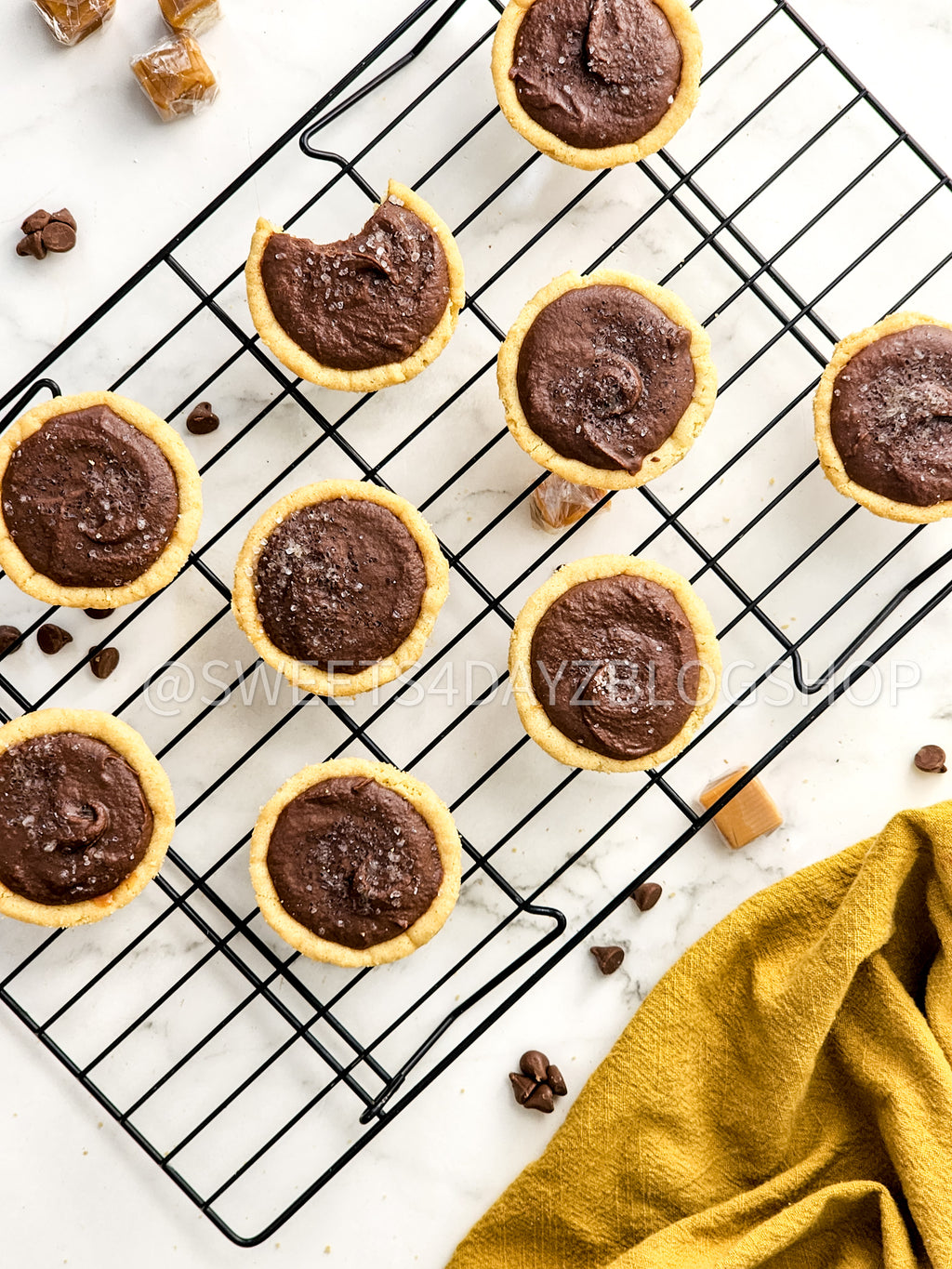 Twix Cookie Cups on Marble