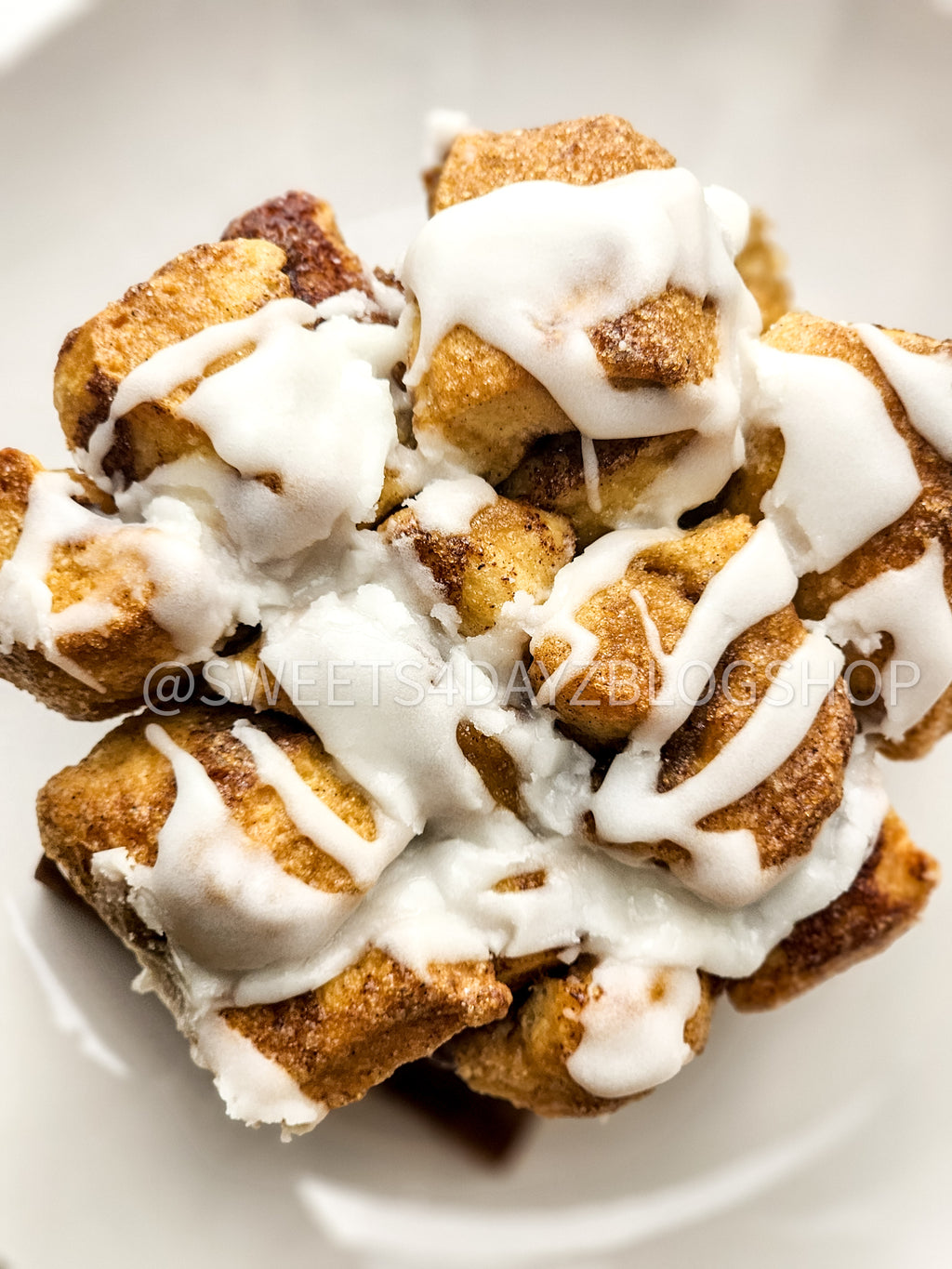 Cinnamon Monkey Bread Muffins on Marble