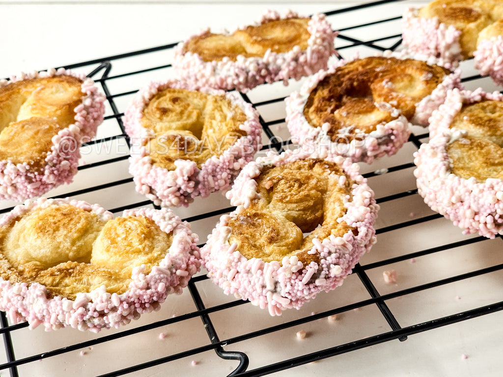 Heart Palmier Cookies on White