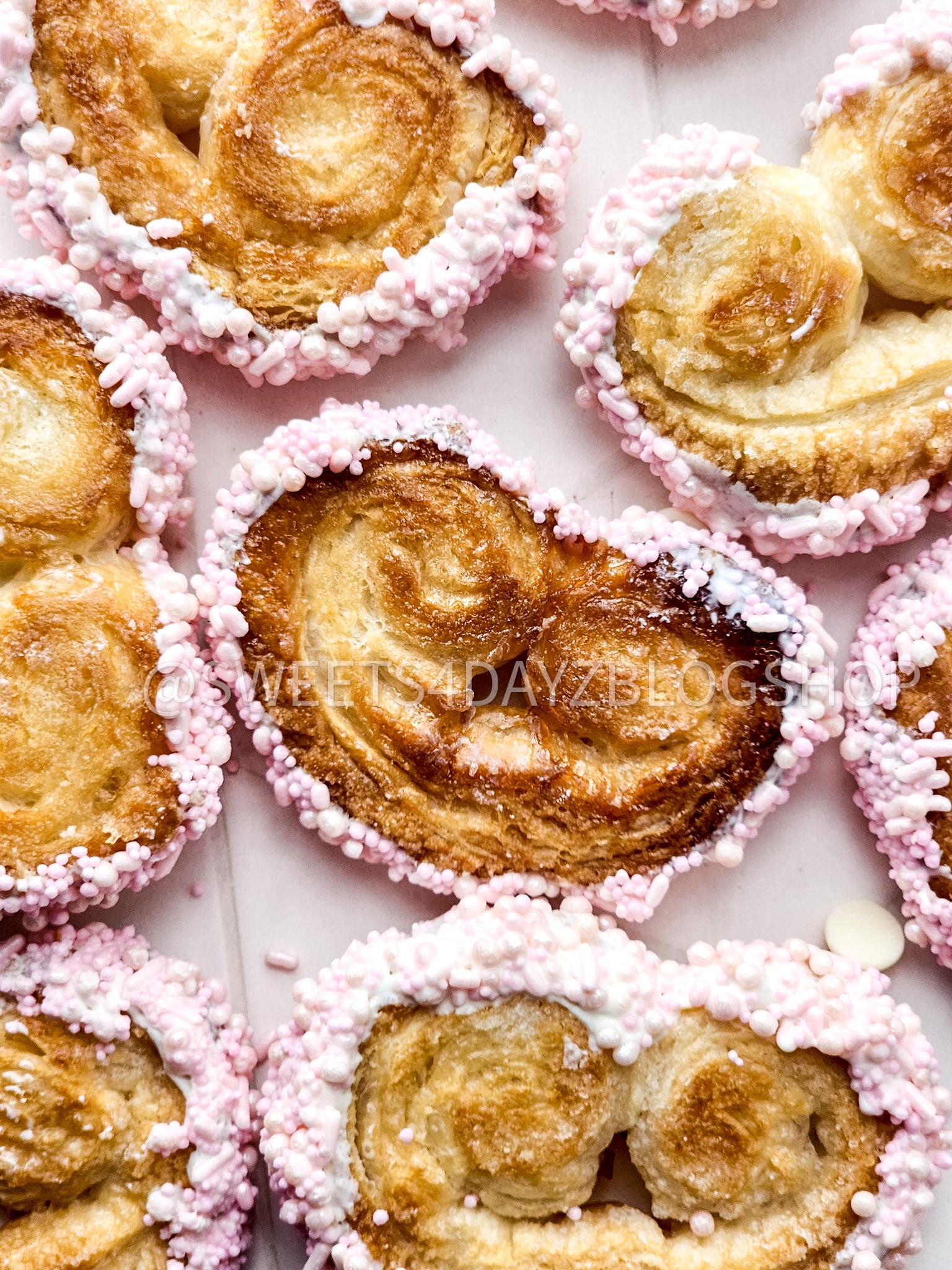 Heart Palmier Cookies on Rhombus