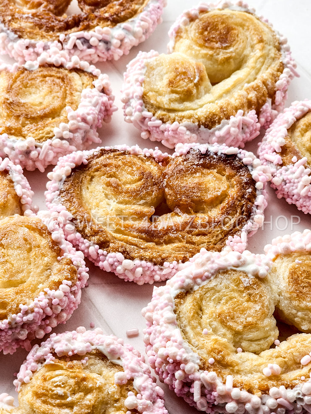 Heart Palmier Cookies on Rhombus