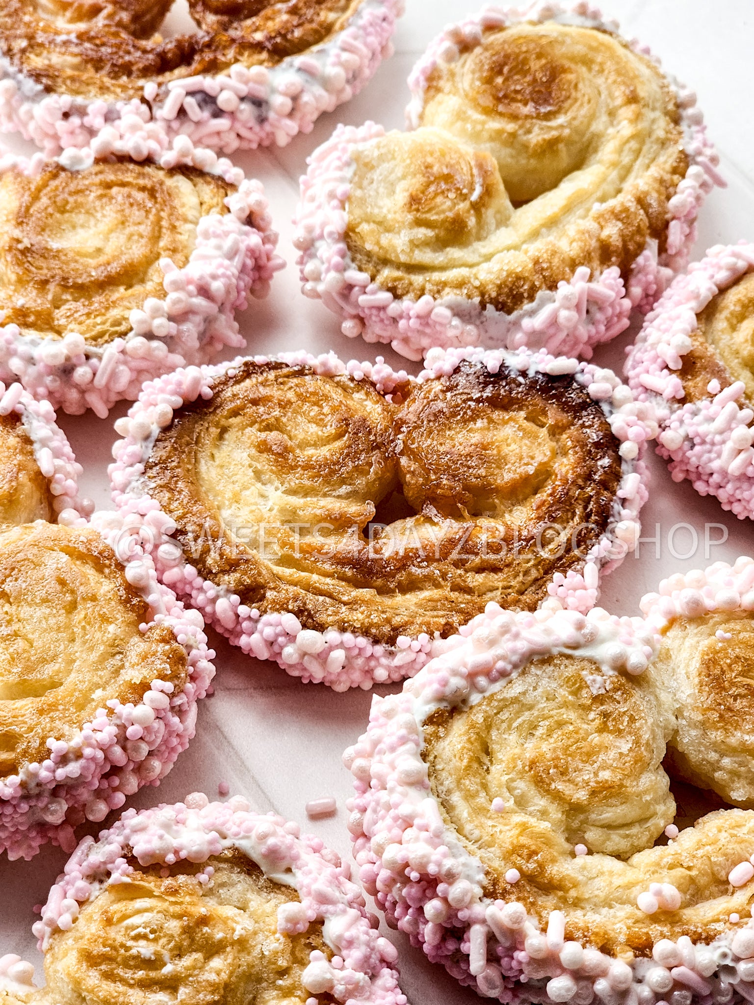 Heart Palmier Cookies on Rhombus