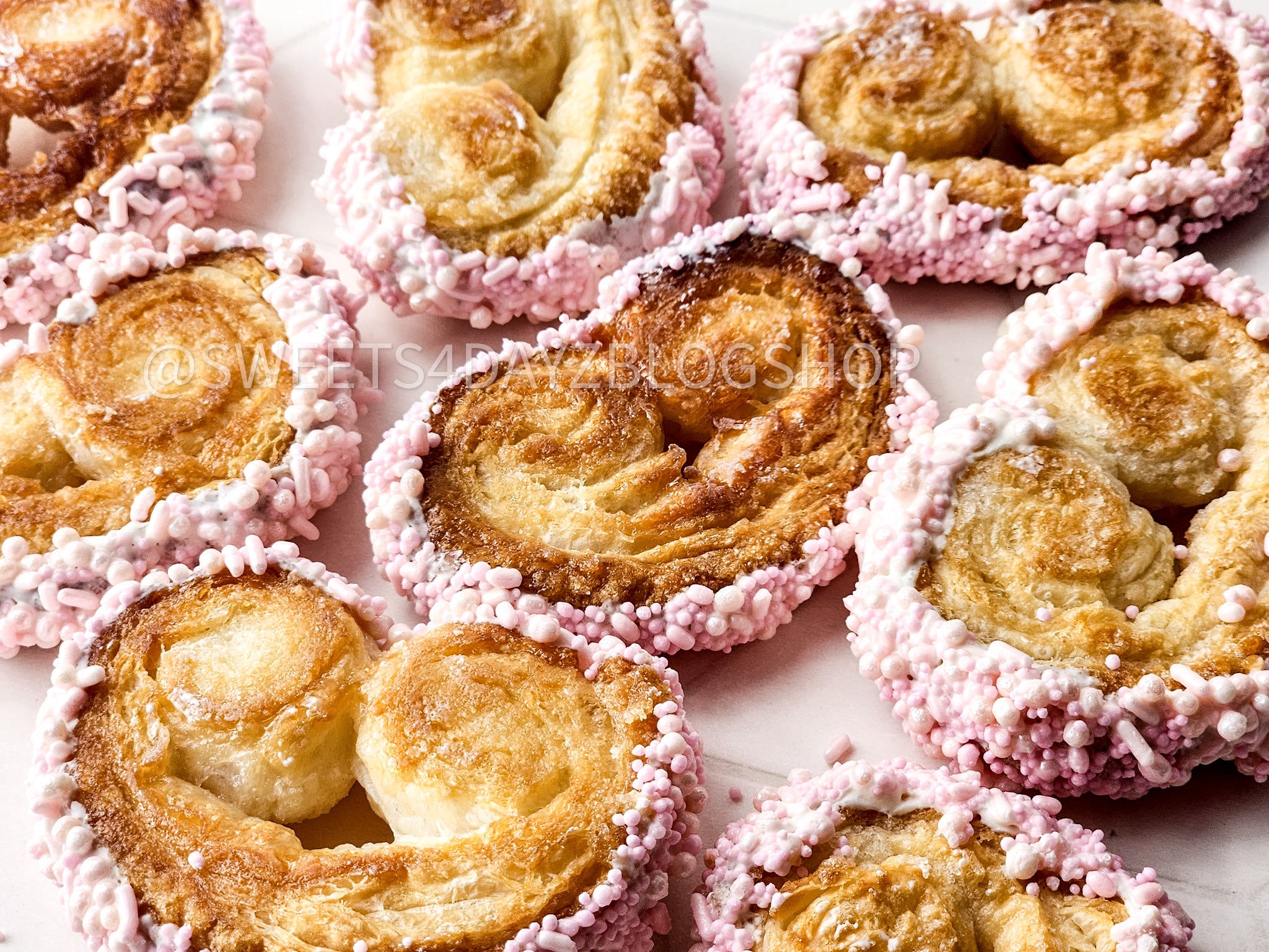 Heart Palmier Cookies on Rhombus