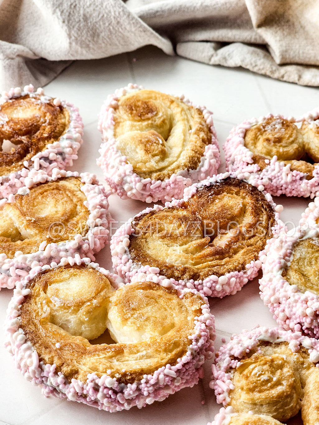 Heart Palmier Cookies on Rhombus