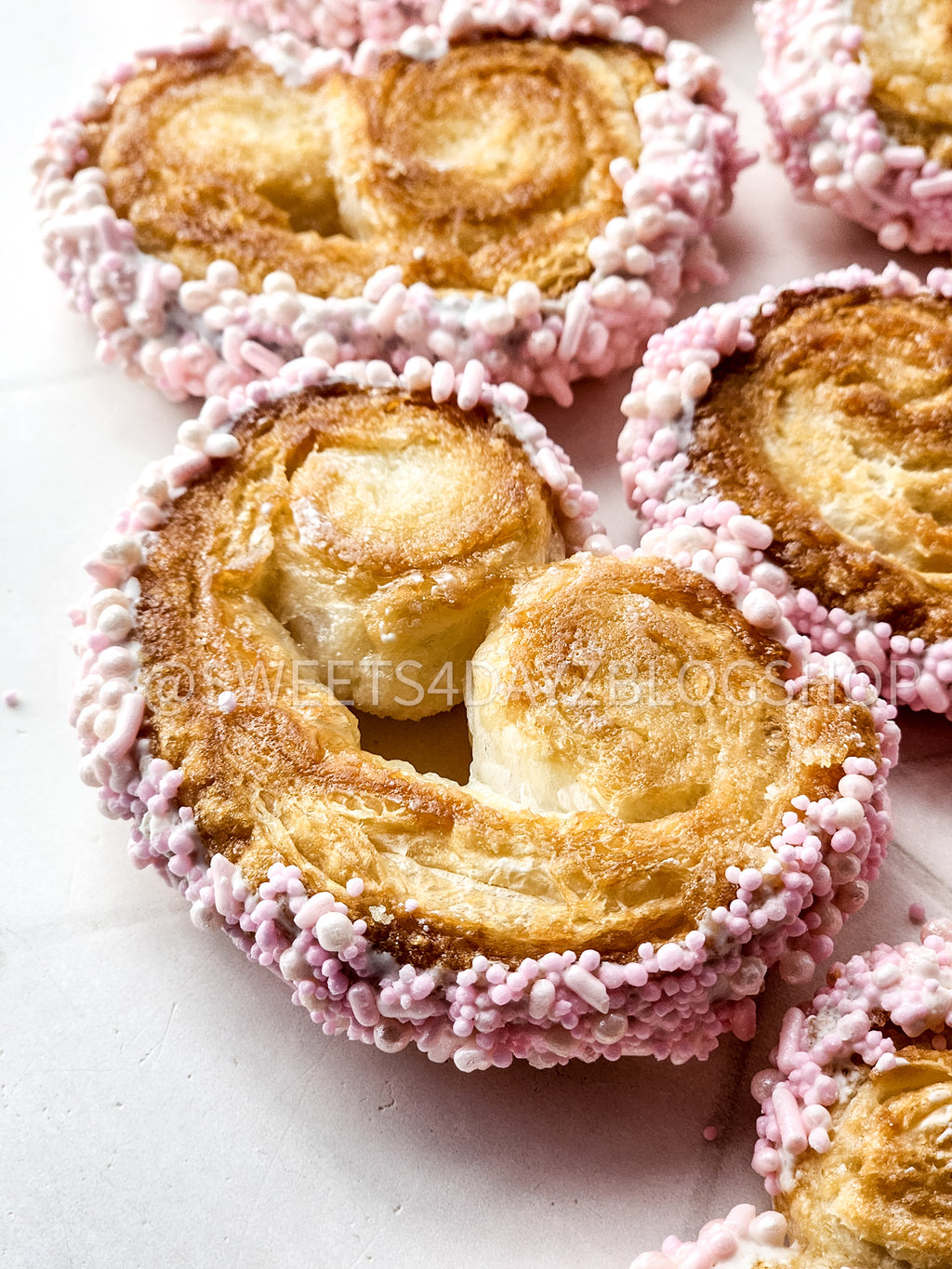 Heart Palmier Cookies on Rhombus