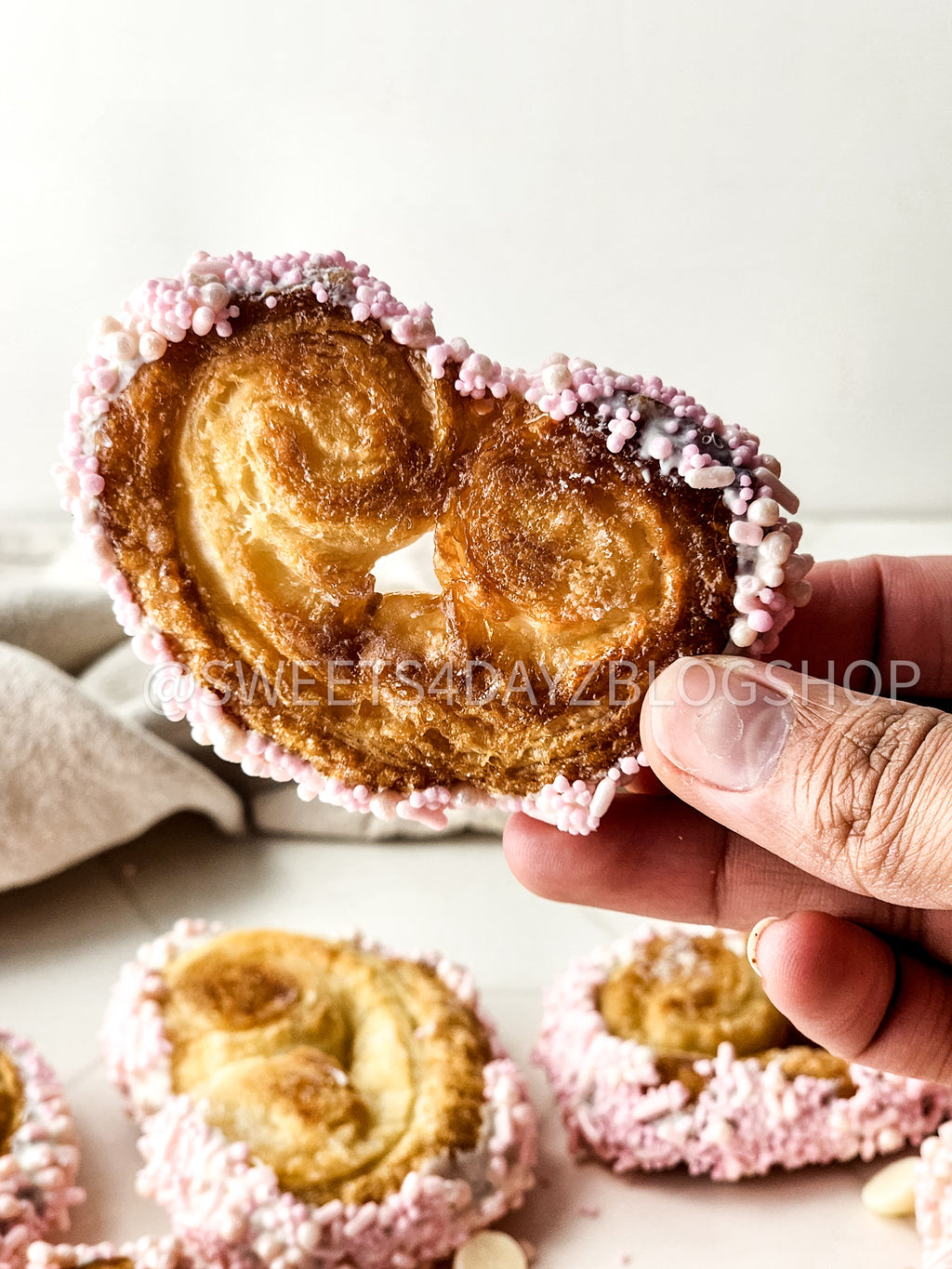 Heart Palmier Cookies on Rhombus