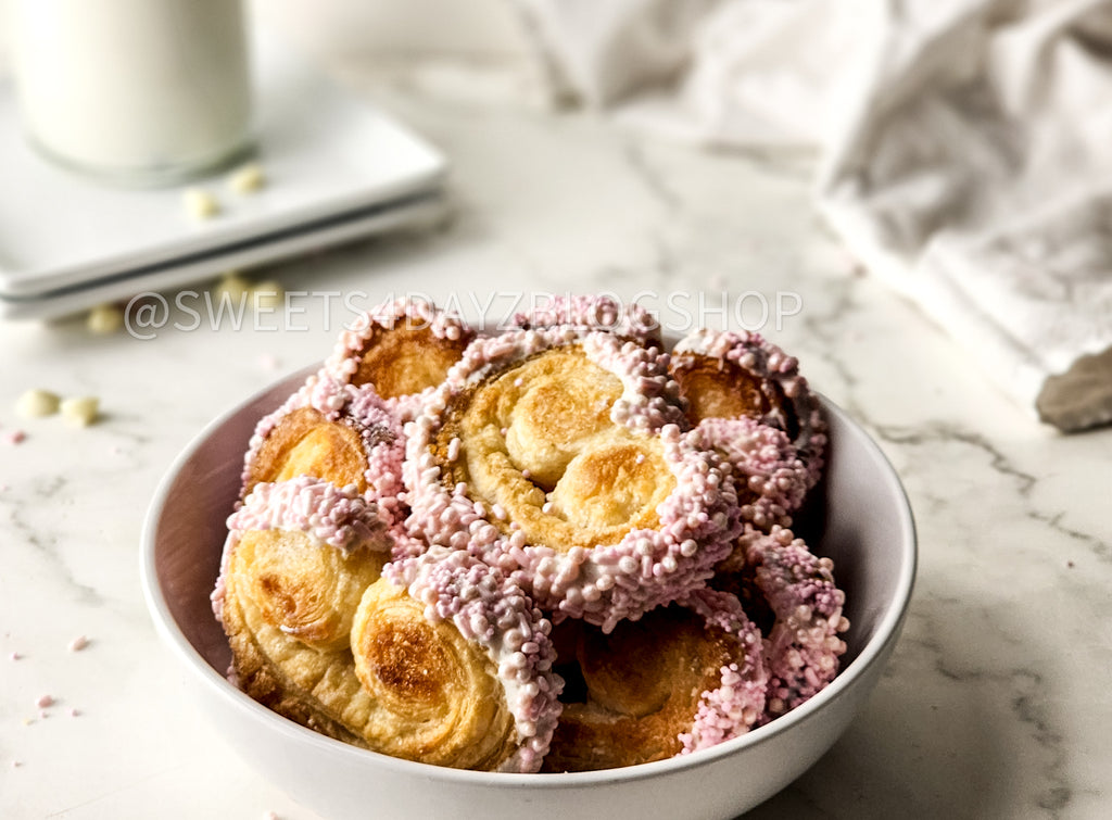 Heart Palmier Cookies on Marble