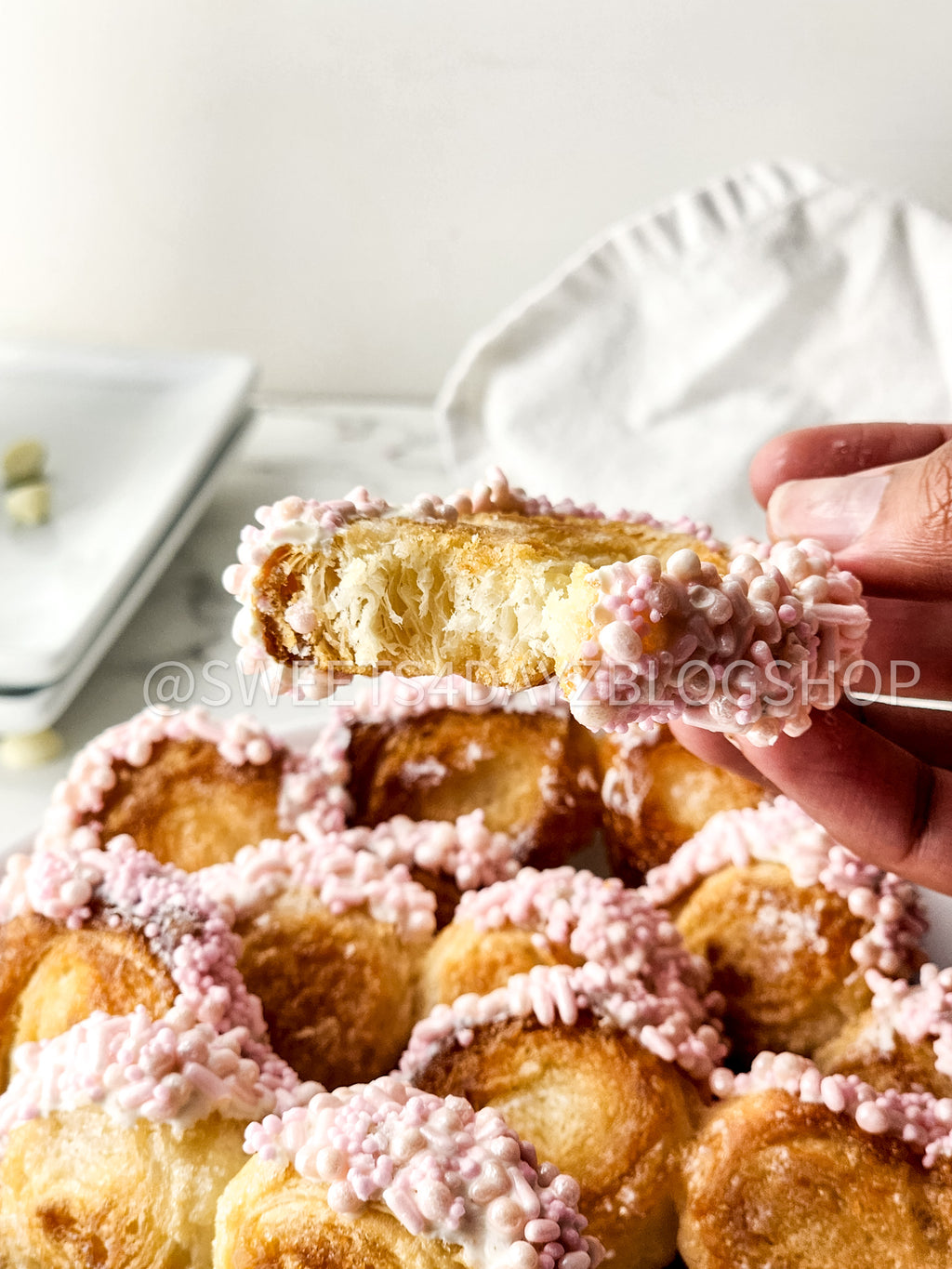 Heart Palmier Cookies on Marble