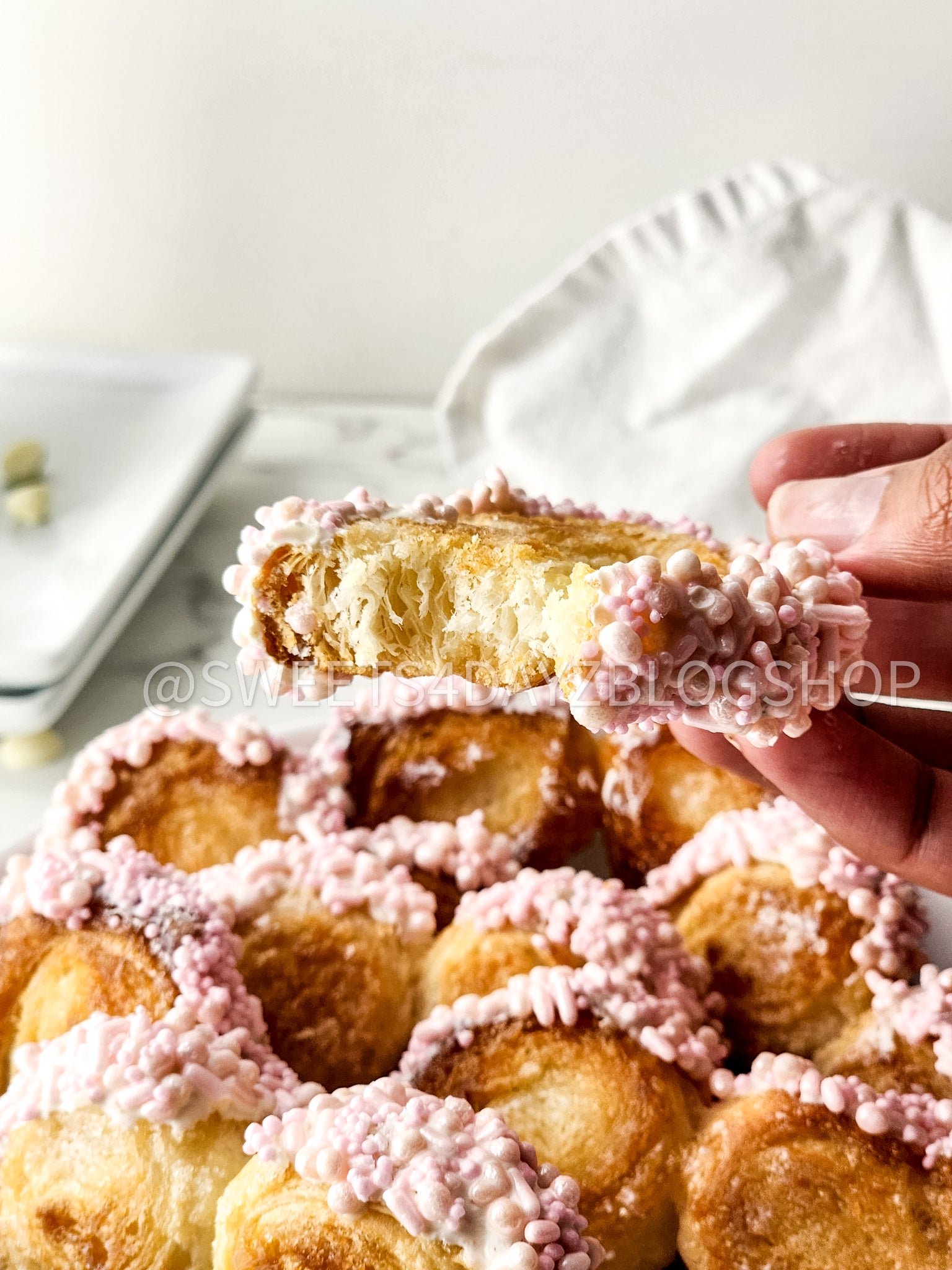 Heart Palmier Cookies on Marble