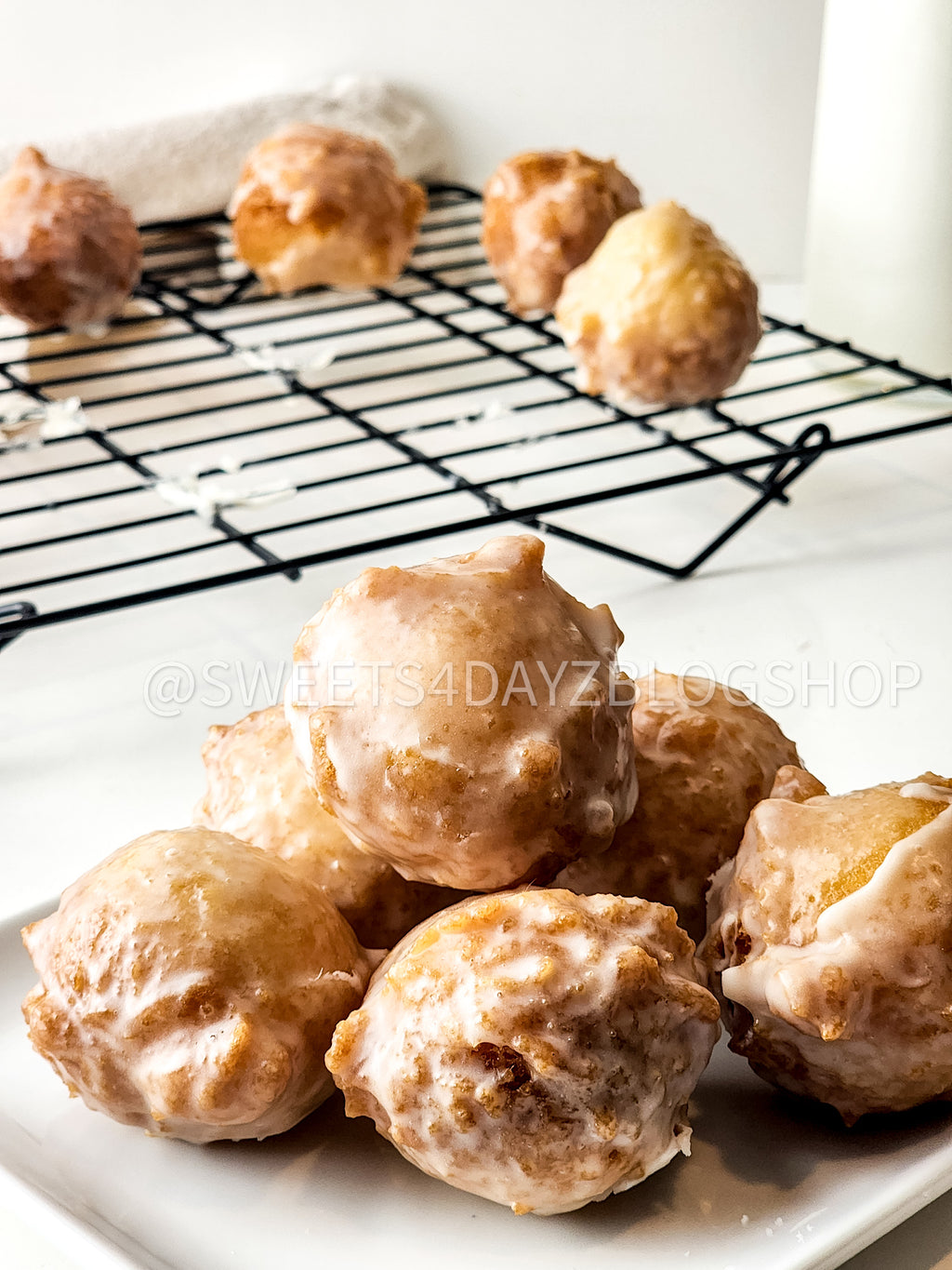 Copycat Dunkin Glazed Munchkins on White