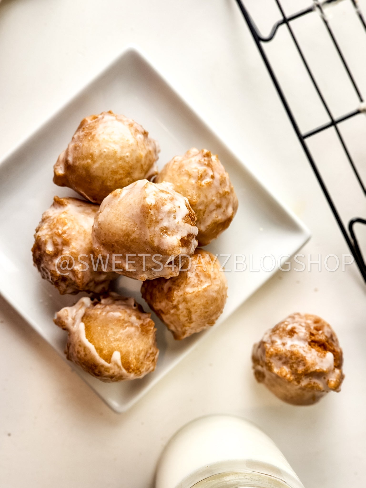 Copycat Dunkin Glazed Munchkins on White