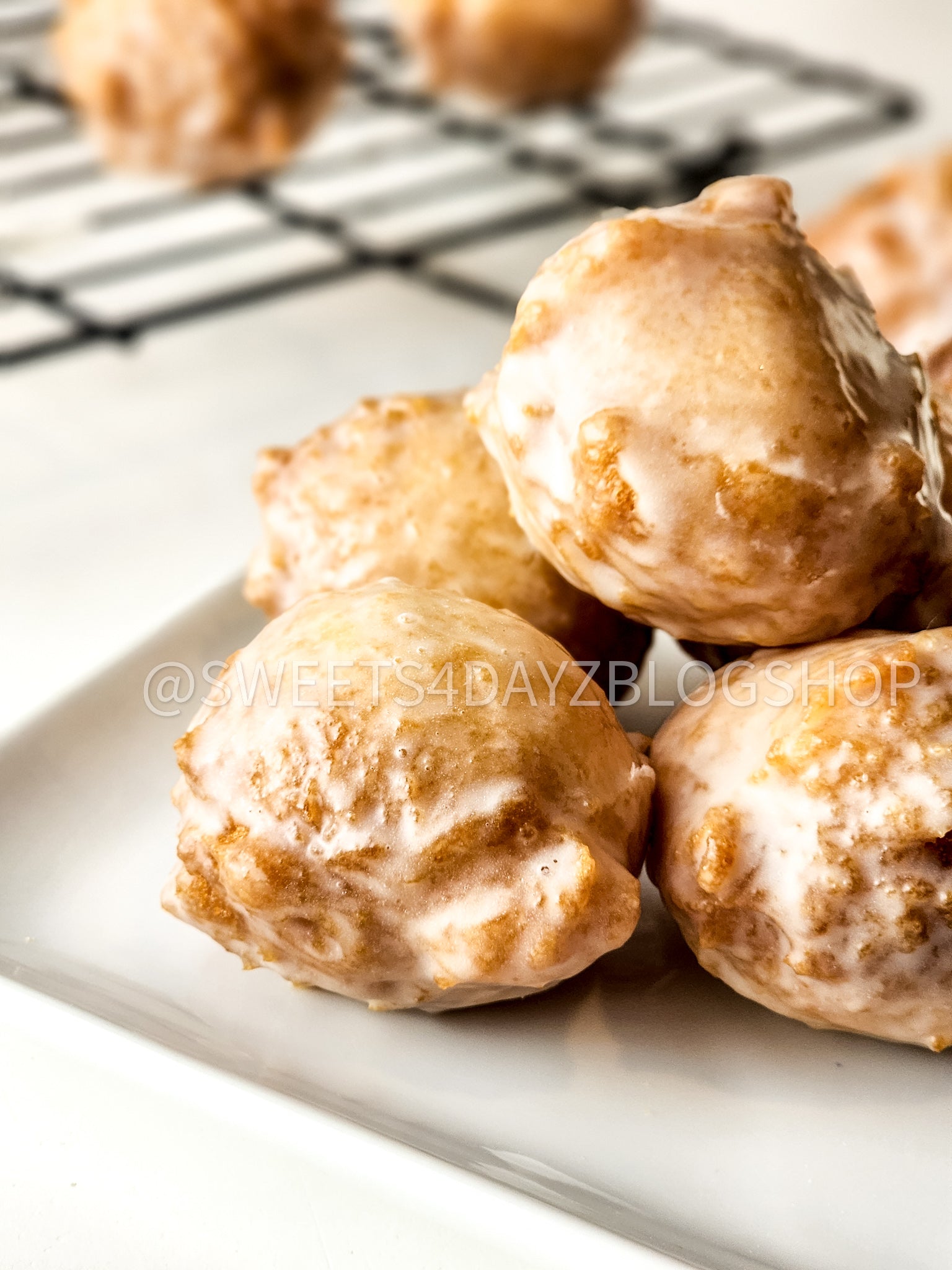 Copycat Dunkin Glazed Munchkins on White