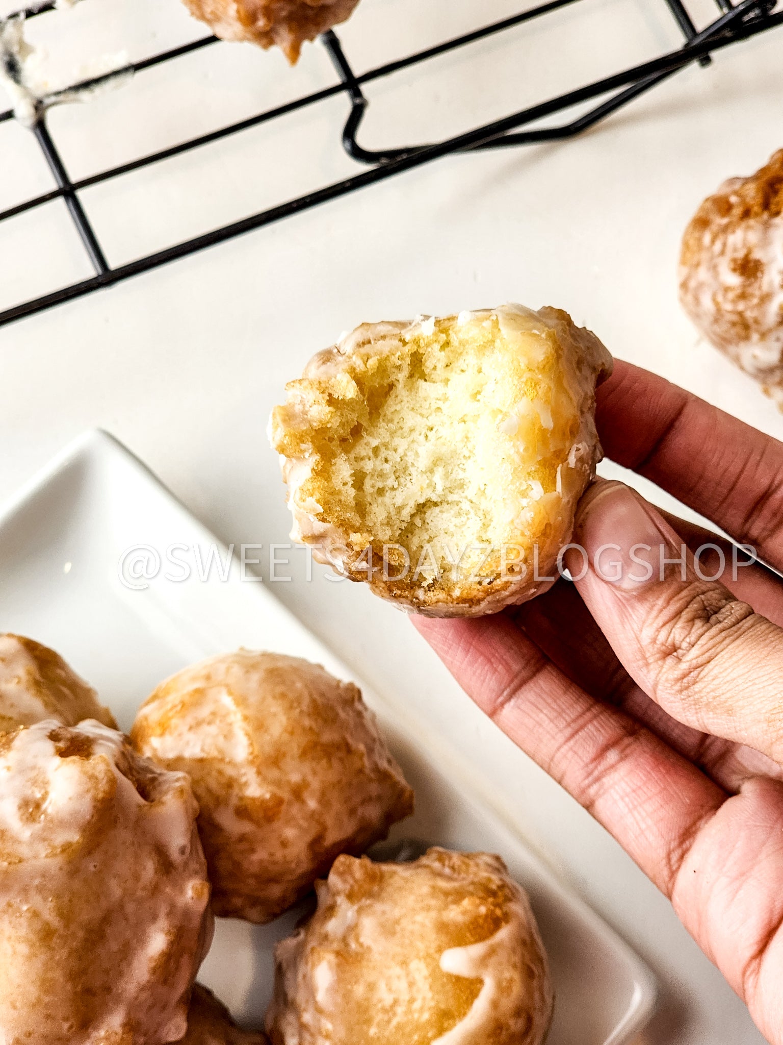 Copycat Dunkin Glazed Munchkins on White