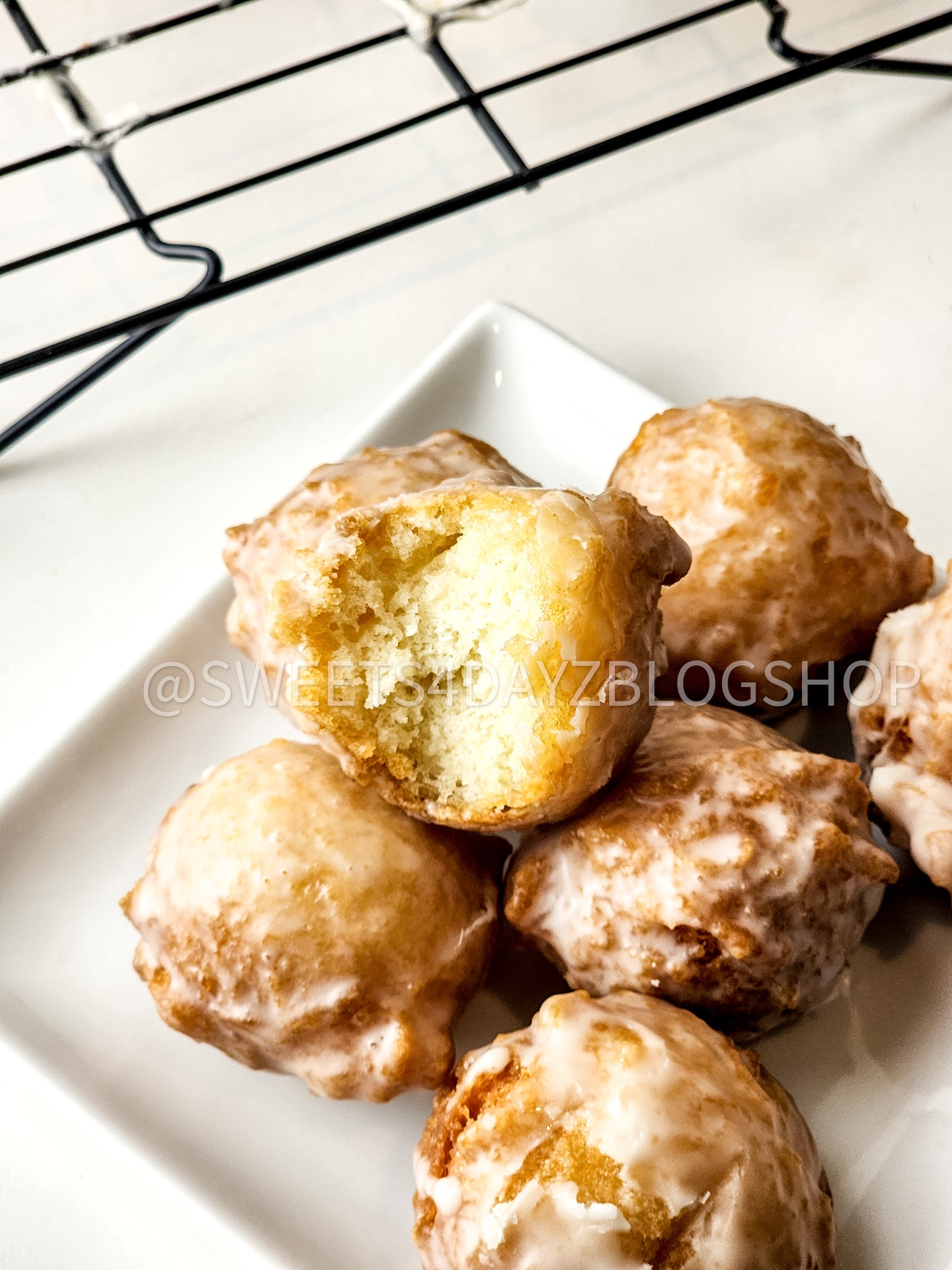 Copycat Dunkin Glazed Munchkins on White