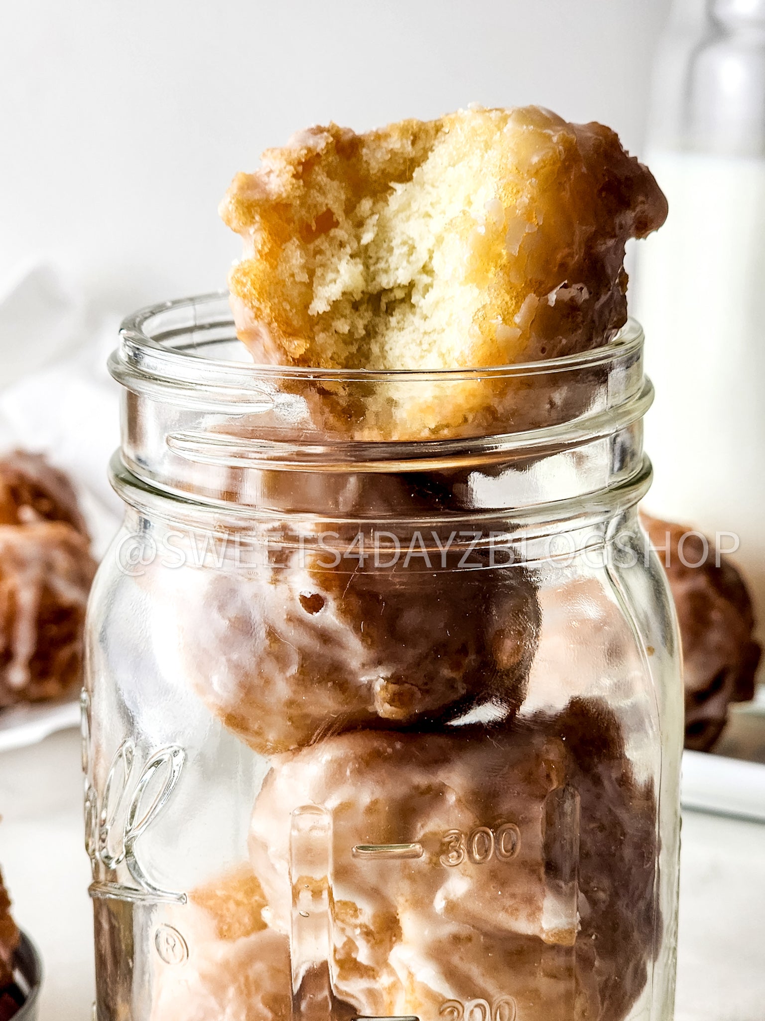Copycat Dunkin Glazed Munchkins on Marble