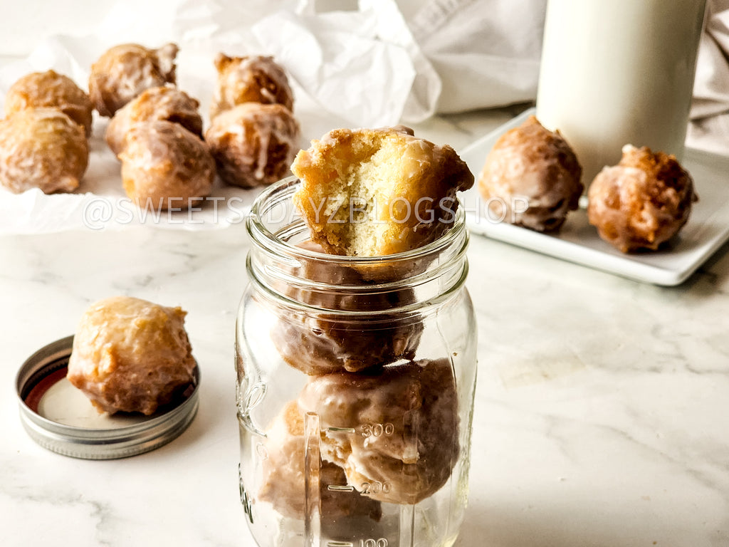 Copycat Dunkin Glazed Munchkins on Marble