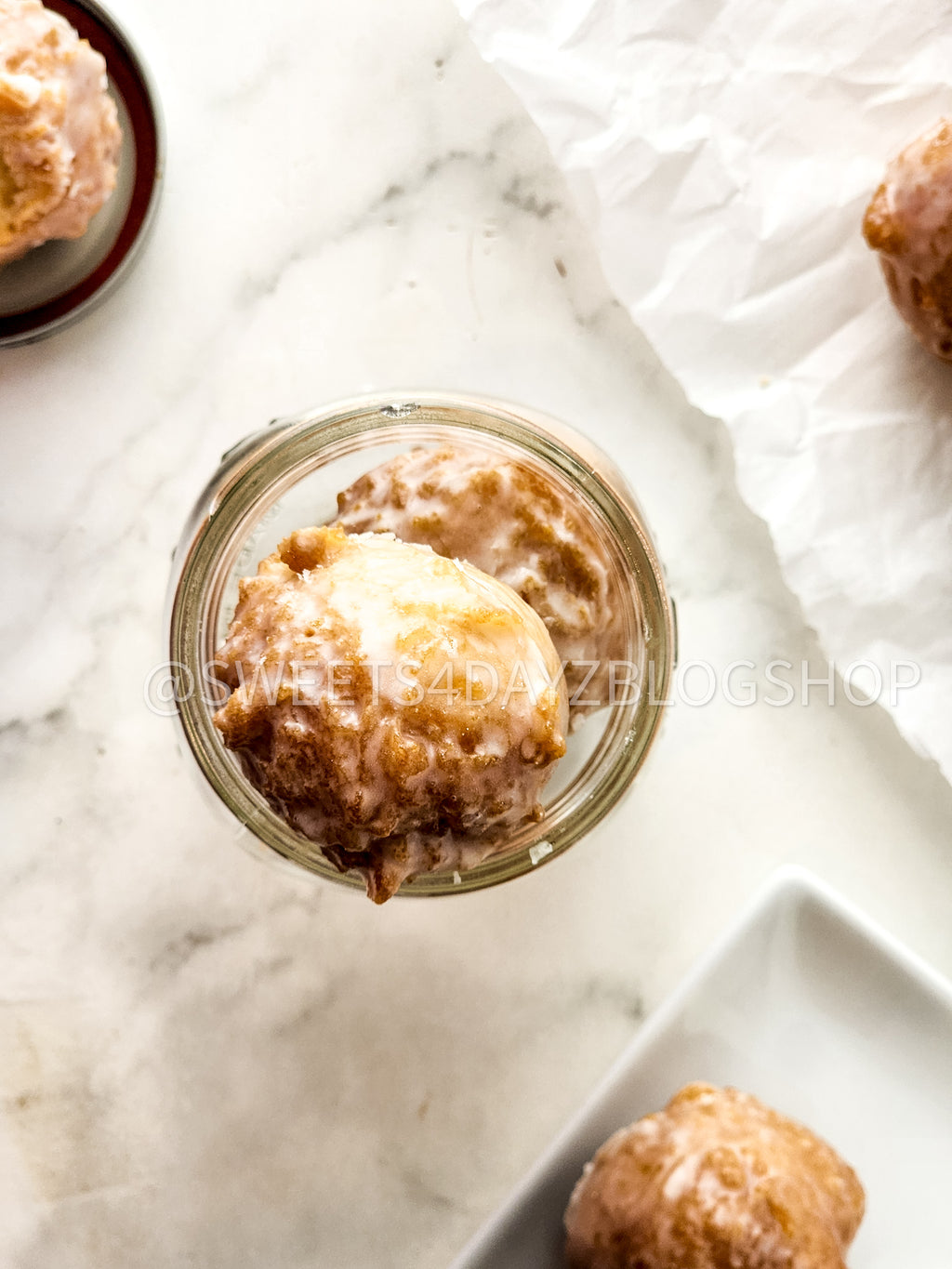 Copycat Dunkin Glazed Munchkins on Marble