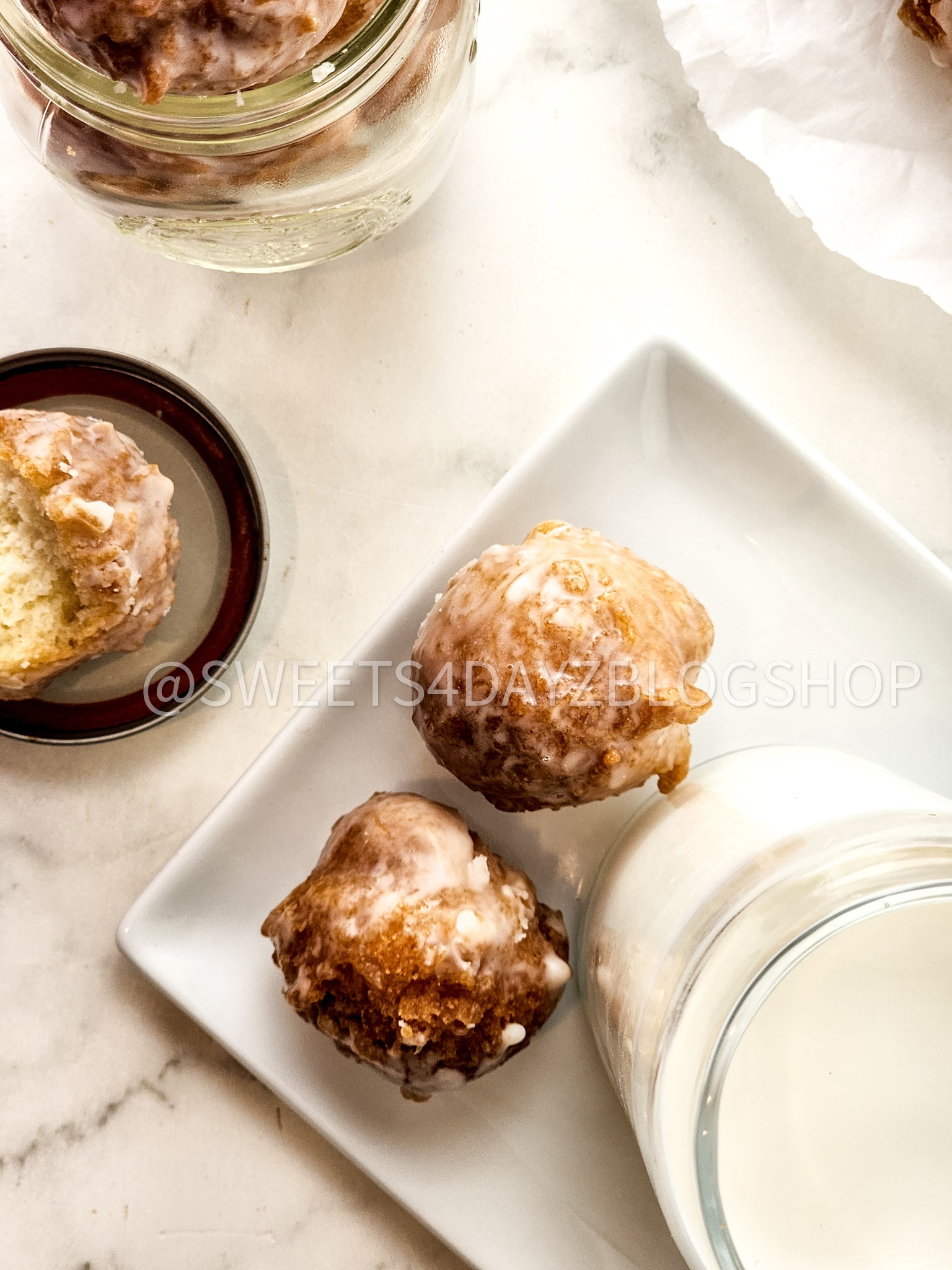 Copycat Dunkin Glazed Munchkins on Marble