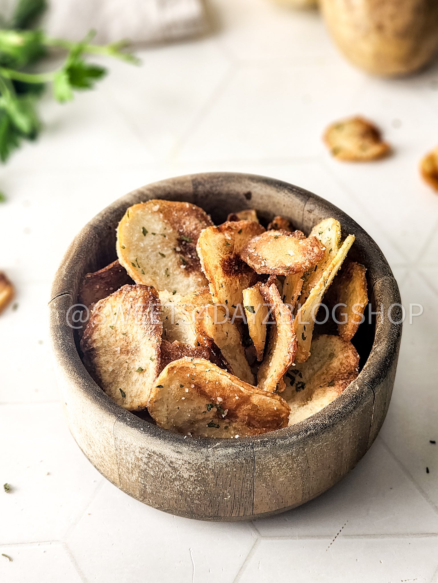 Homemade Potato Chips on Rhombus