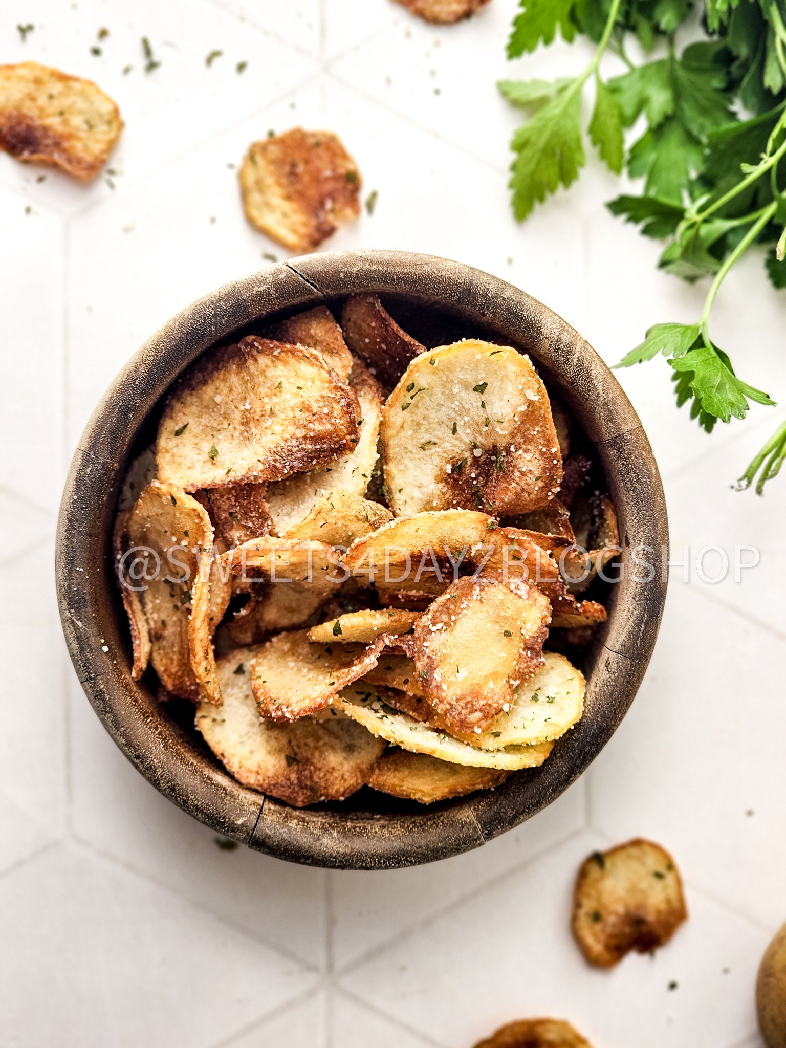 Homemade Potato Chips on Rhombus