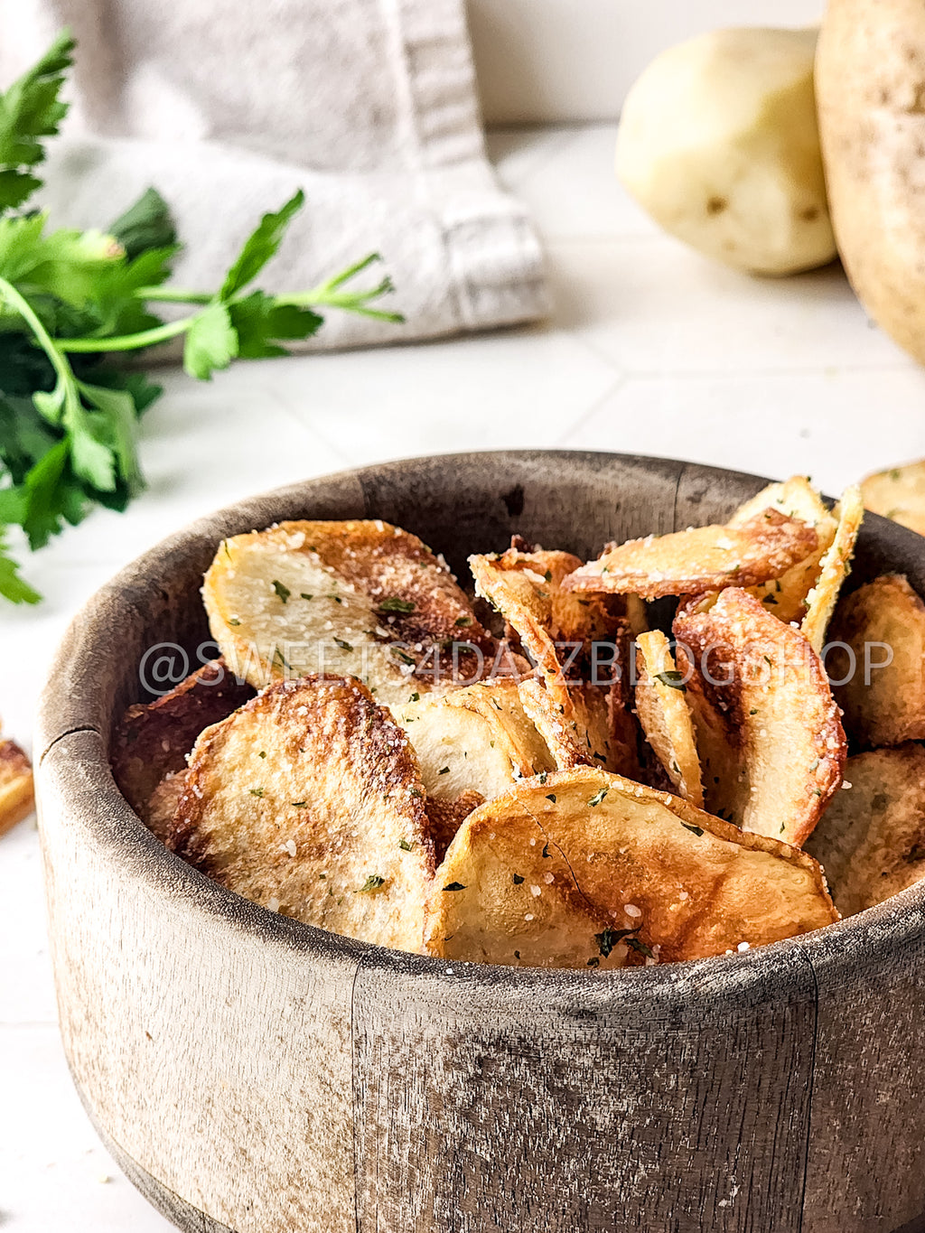 Homemade Potato Chips on Rhombus