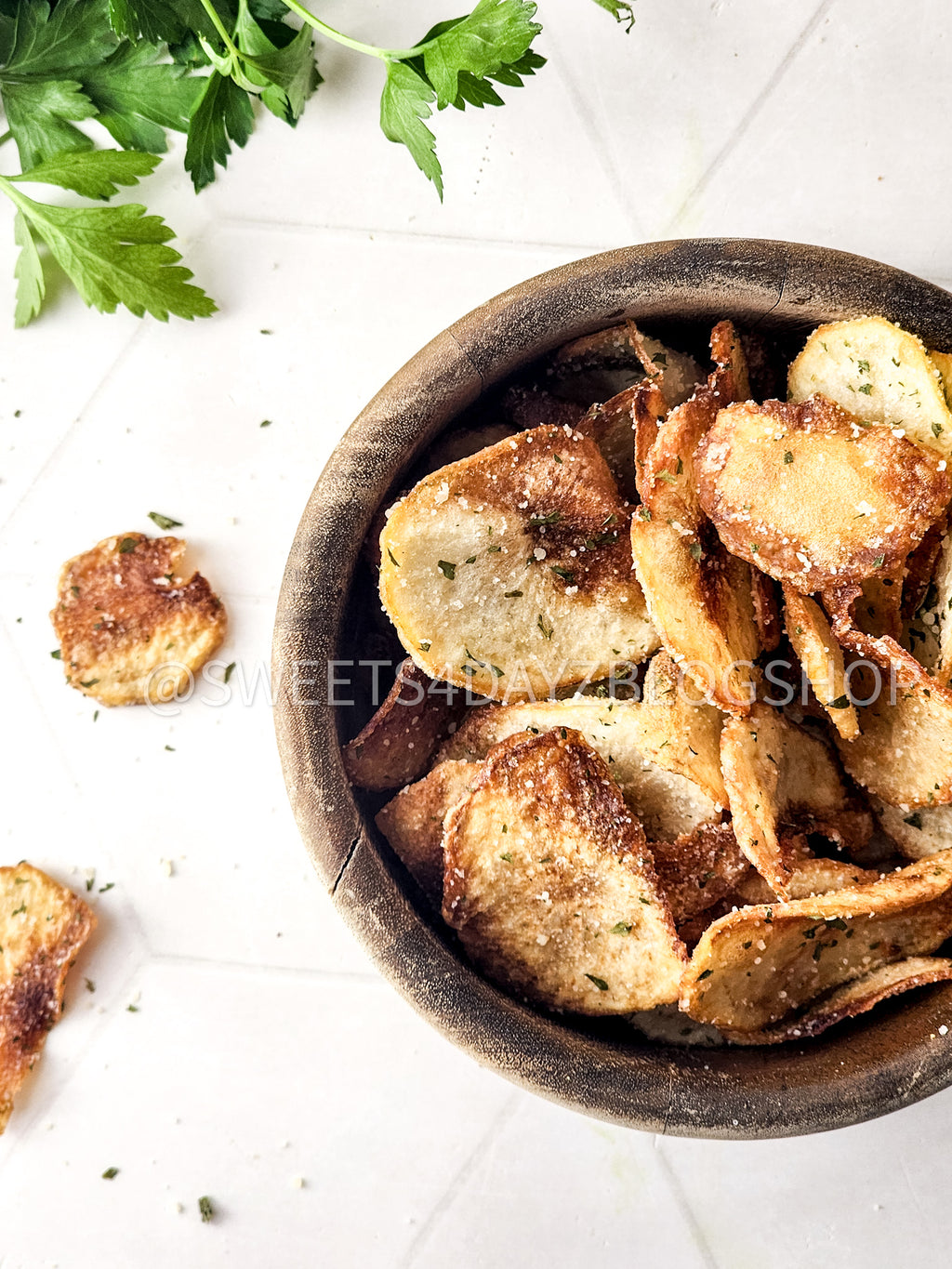 Homemade Potato Chips on Rhombus
