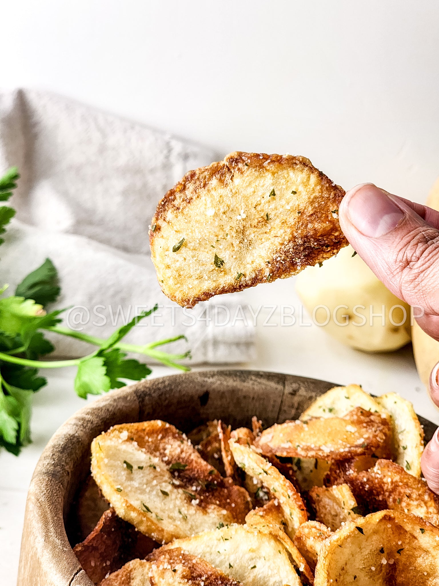 Homemade Potato Chips on Rhombus