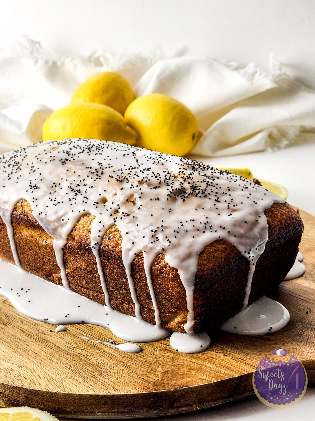 Lemon Poppyseed Loaf on White