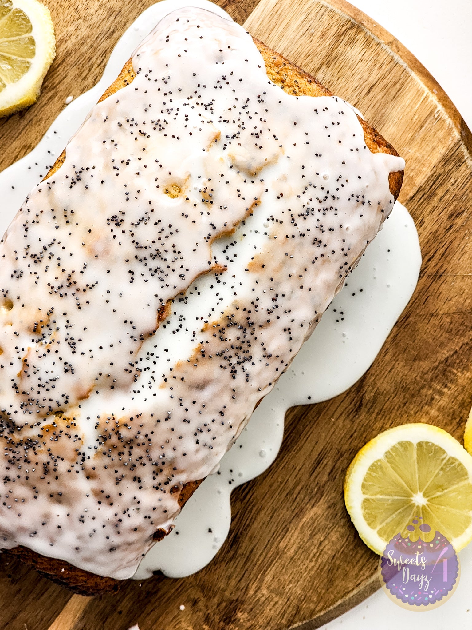 Lemon Poppyseed Loaf on White