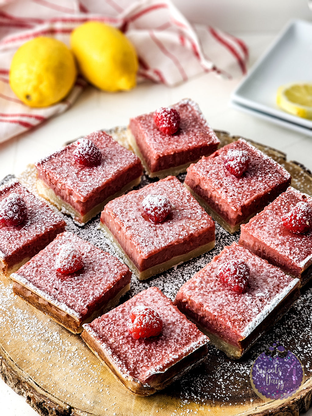 Raspberry Lemon Bars on Rhombus