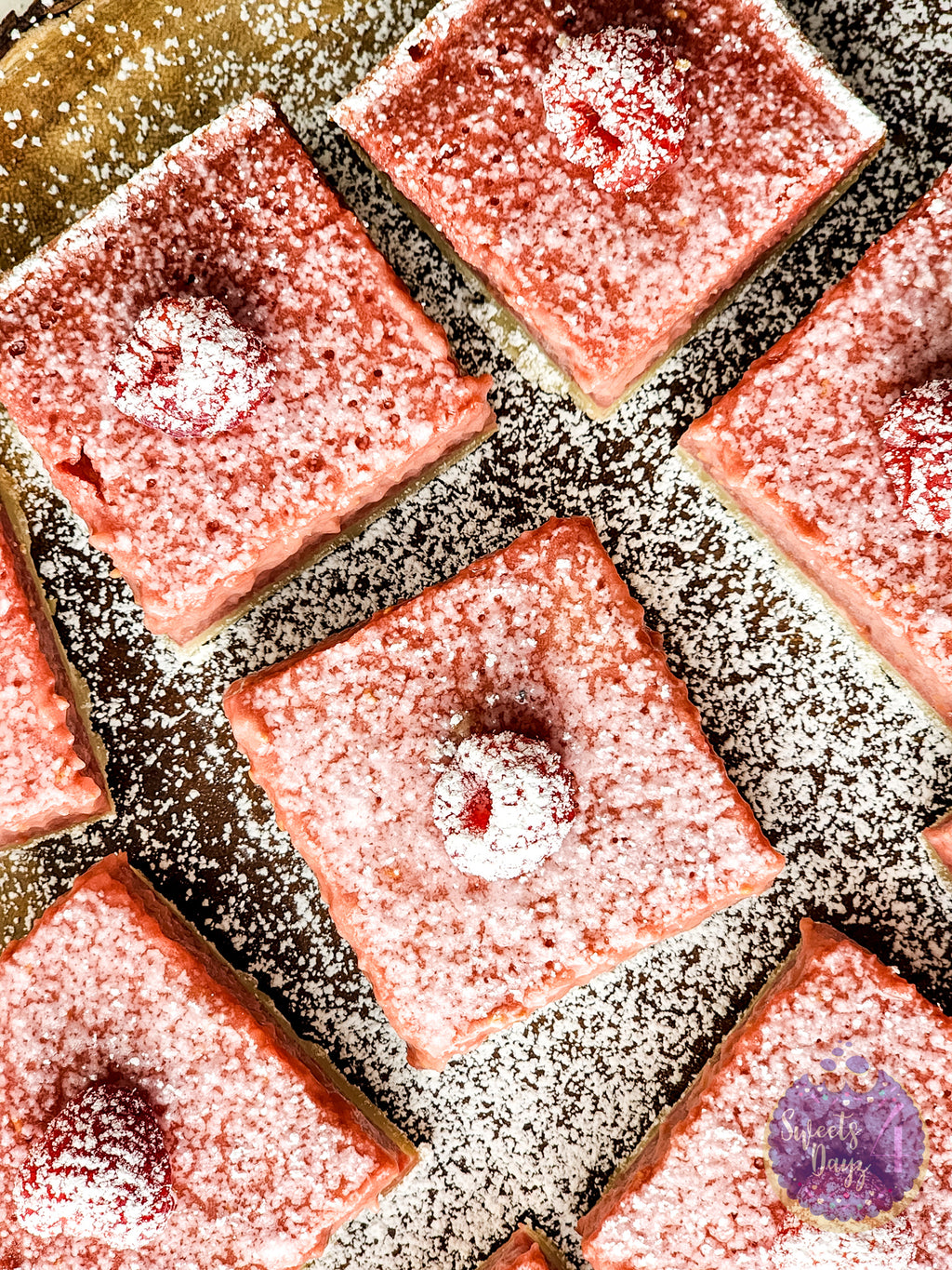 Raspberry Lemon Bars on Rhombus