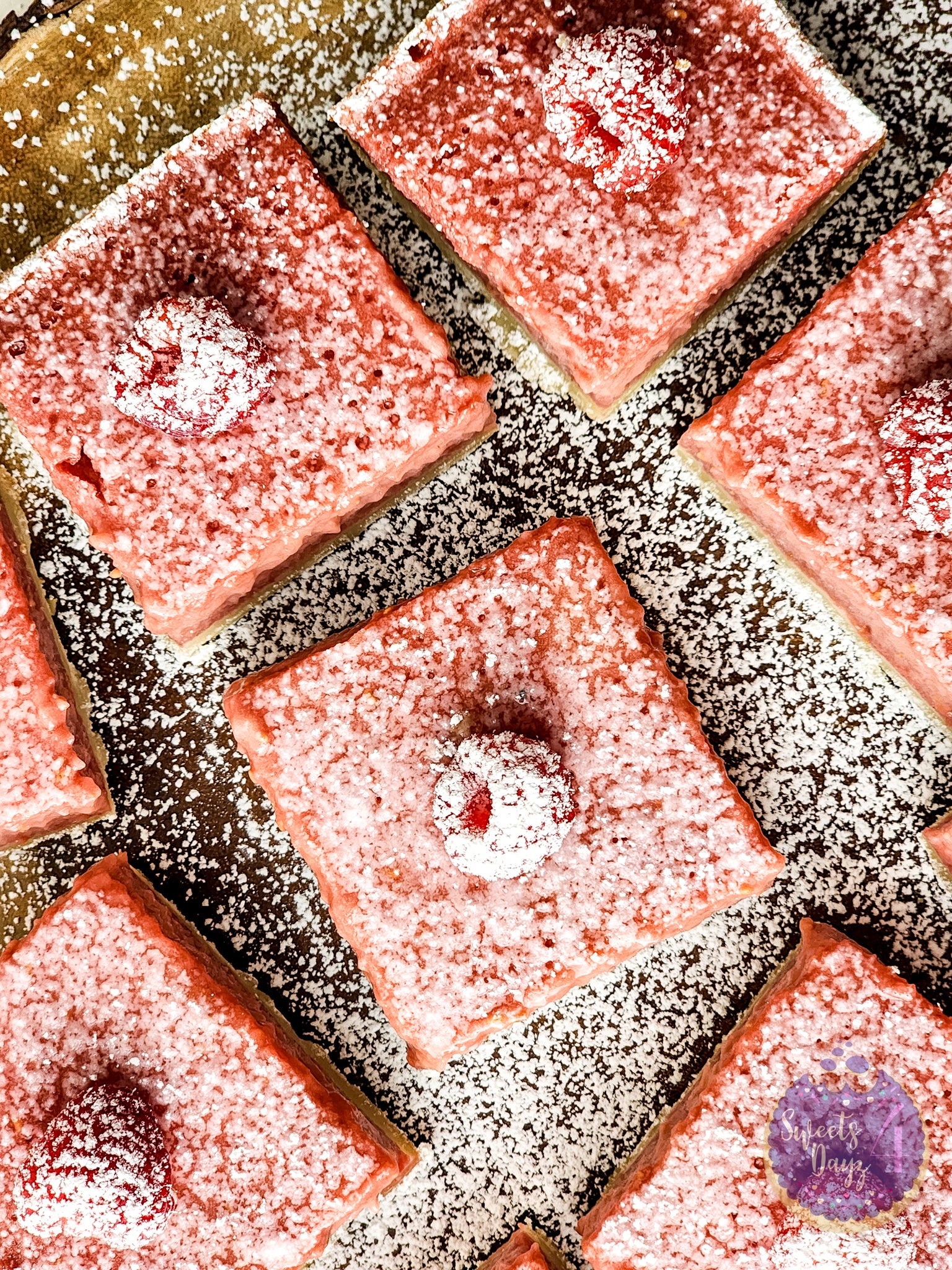 Raspberry Lemon Bars on Rhombus