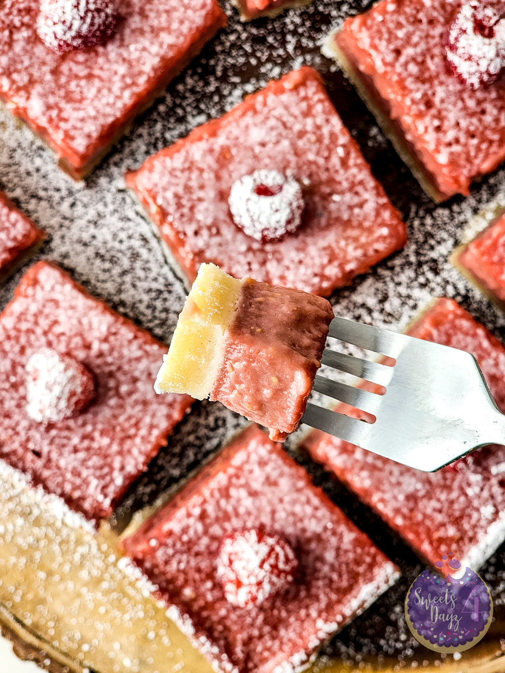 Raspberry Lemon Bars on Rhombus