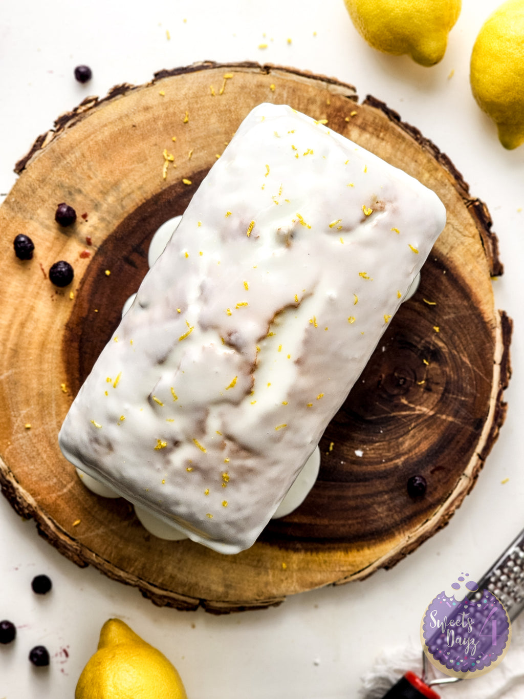 Lemon Blueberry Loaf on White