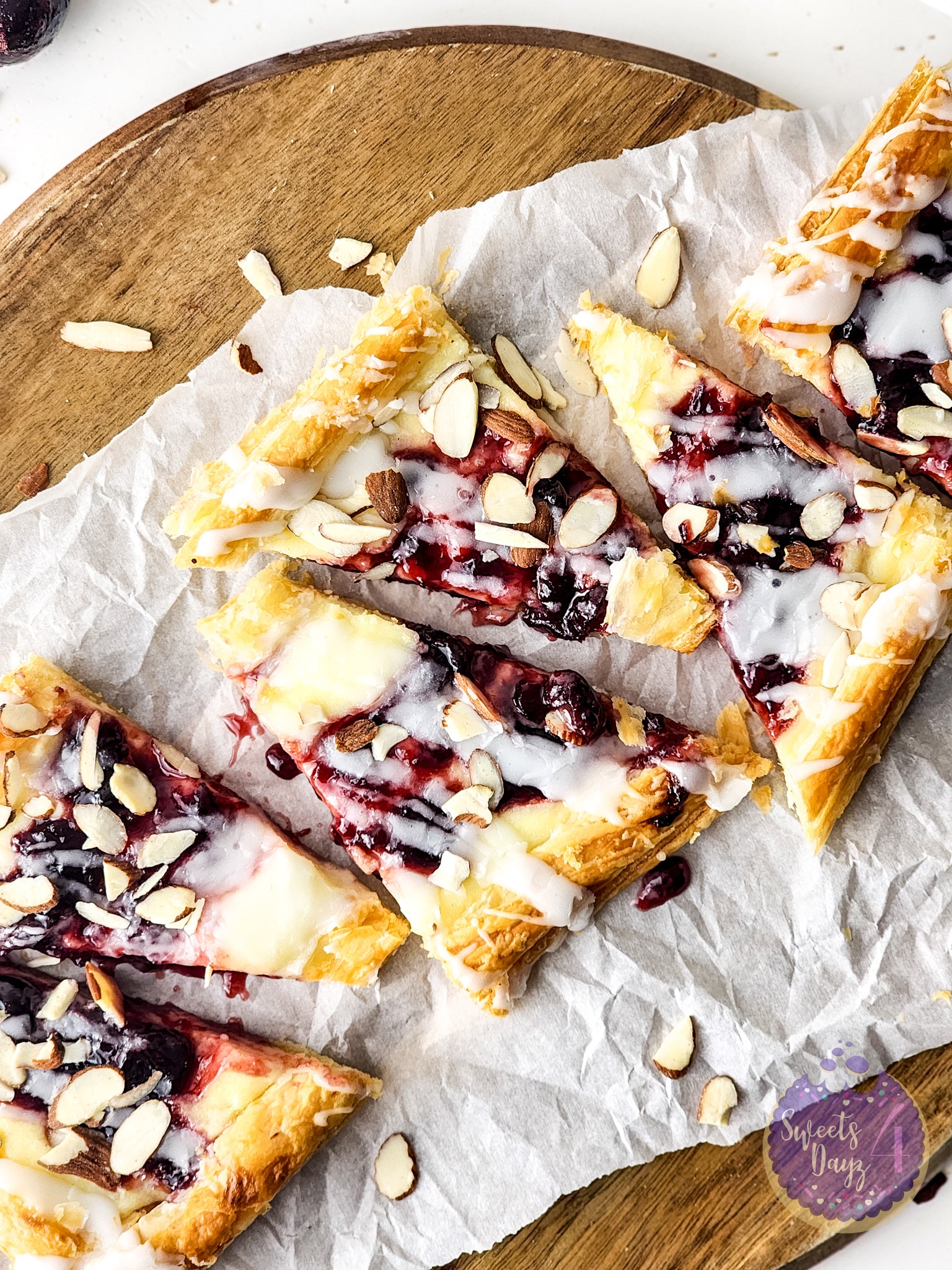 Cherry Almond Pastry on White