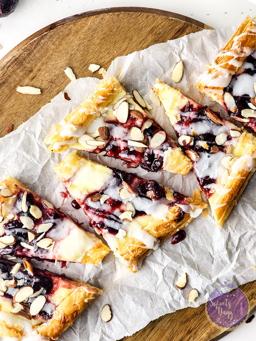 Cherry Almond Pastry on White