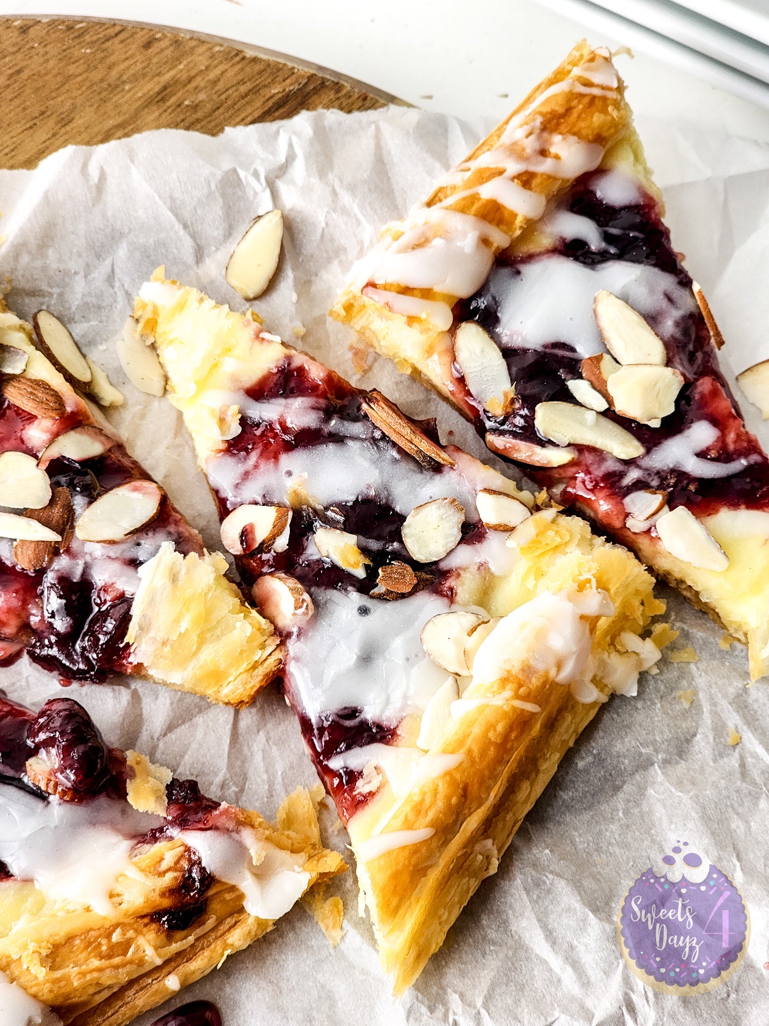 Cherry Almond Pastry on White