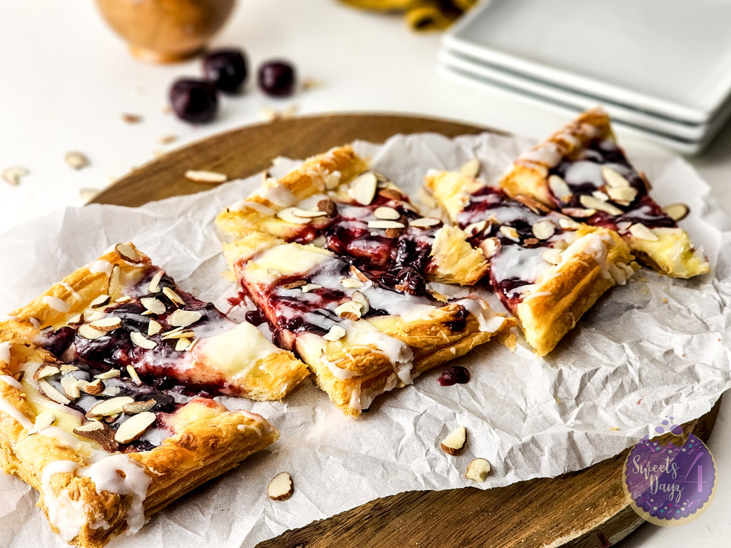 Cherry Almond Pastry on White