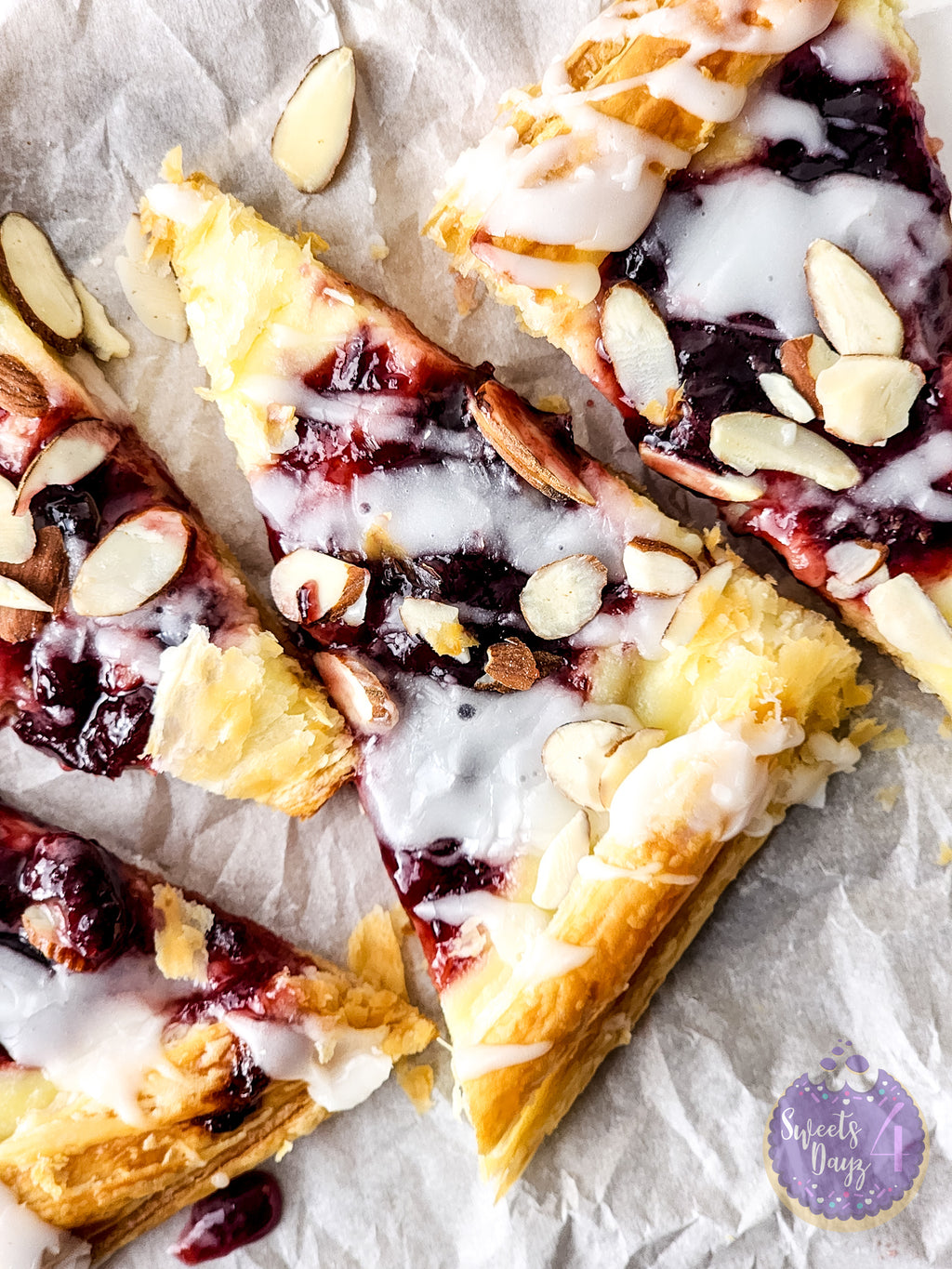 Cherry Almond Pastry on White