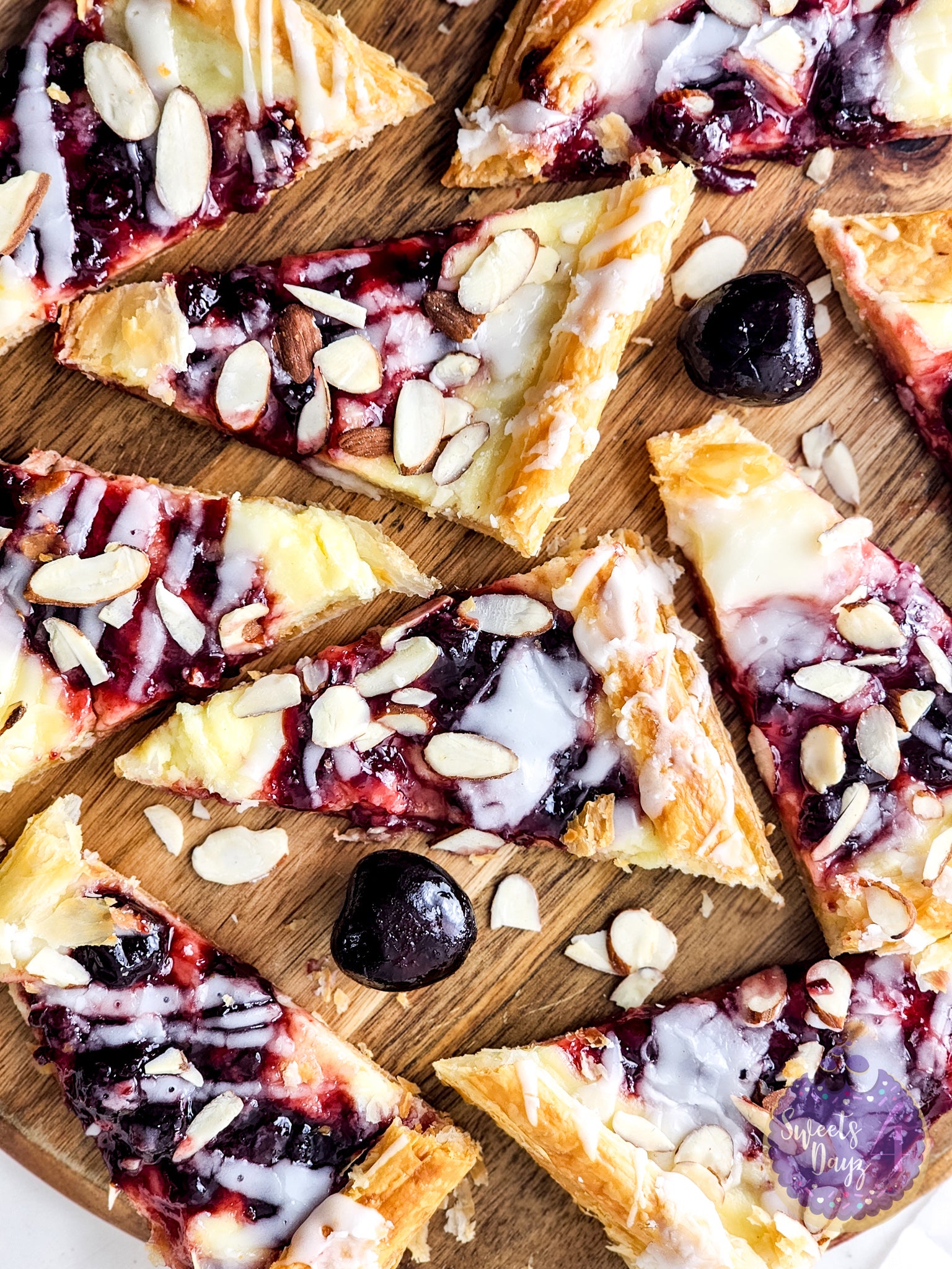 Cherry Almond Pastry on Marble