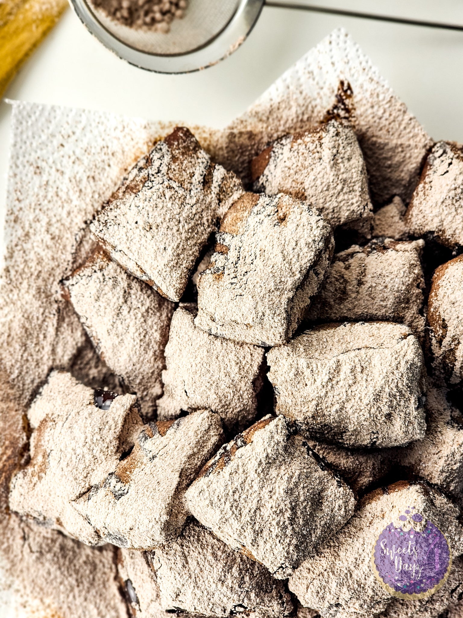 Chocolate Beignets on White