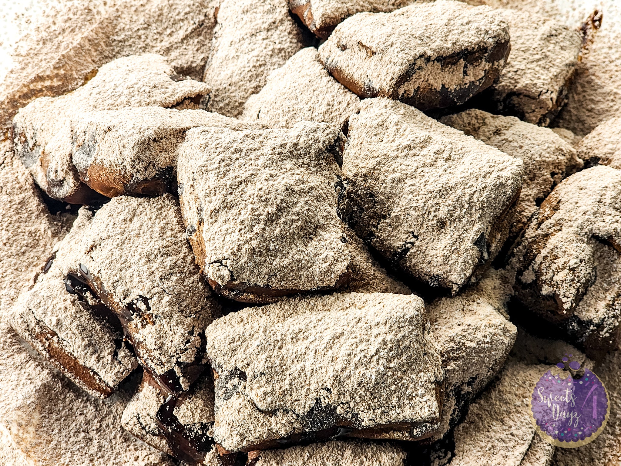 Chocolate Beignets on White