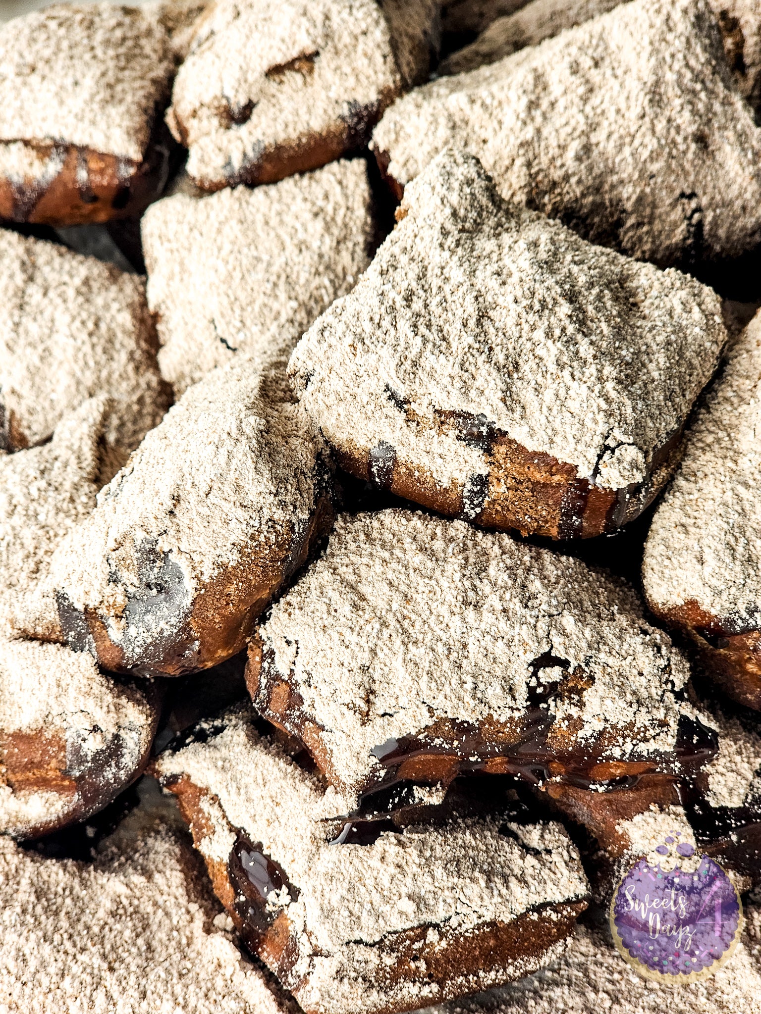 Chocolate Beignets on White