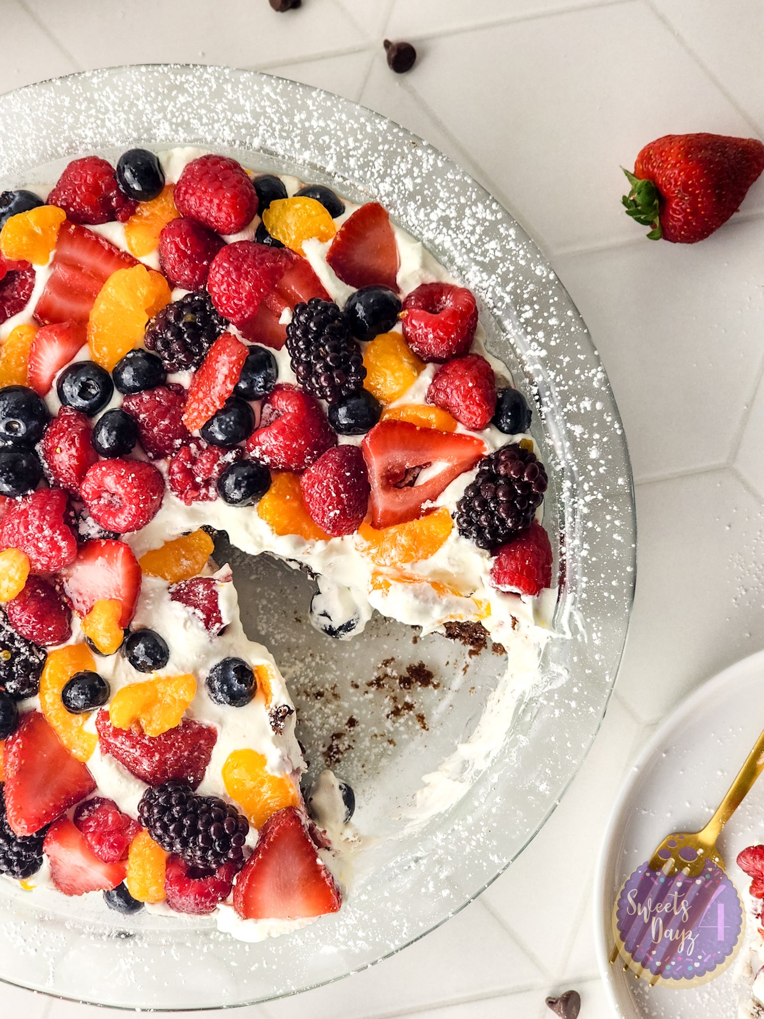 Gluten Free Brownie Fruit Pizza on Rhombus