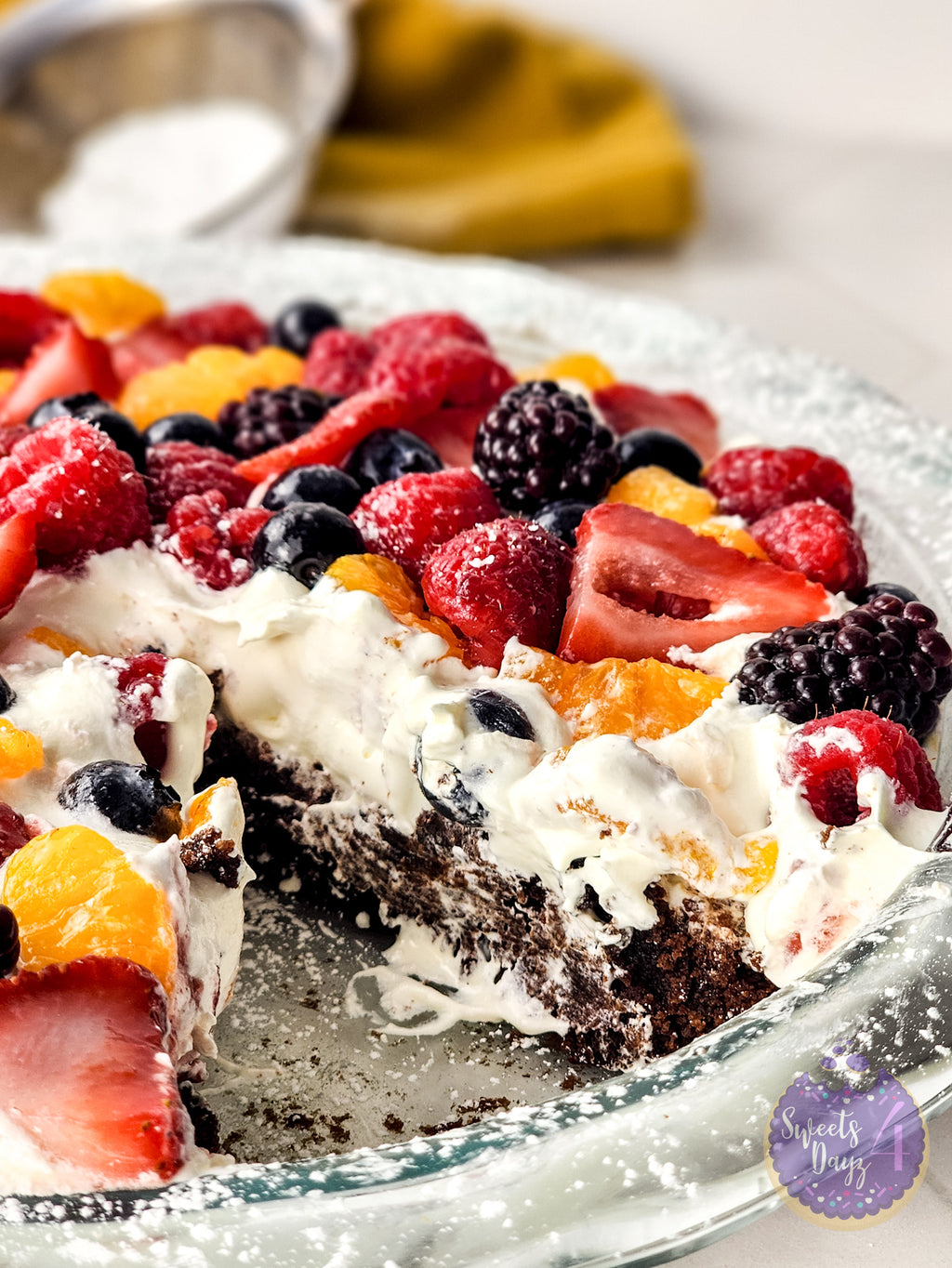 Gluten Free Brownie Fruit Pizza on Rhombus