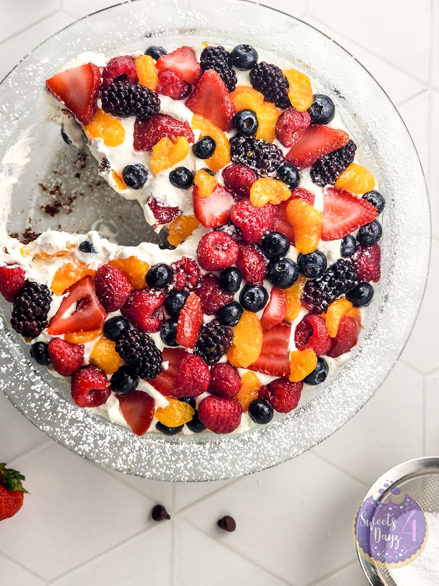 Gluten Free Brownie Fruit Pizza on Rhombus