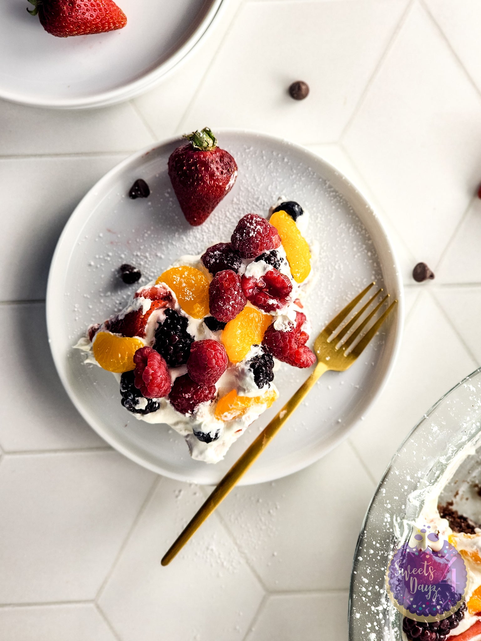 Gluten Free Brownie Fruit Pizza on Rhombus