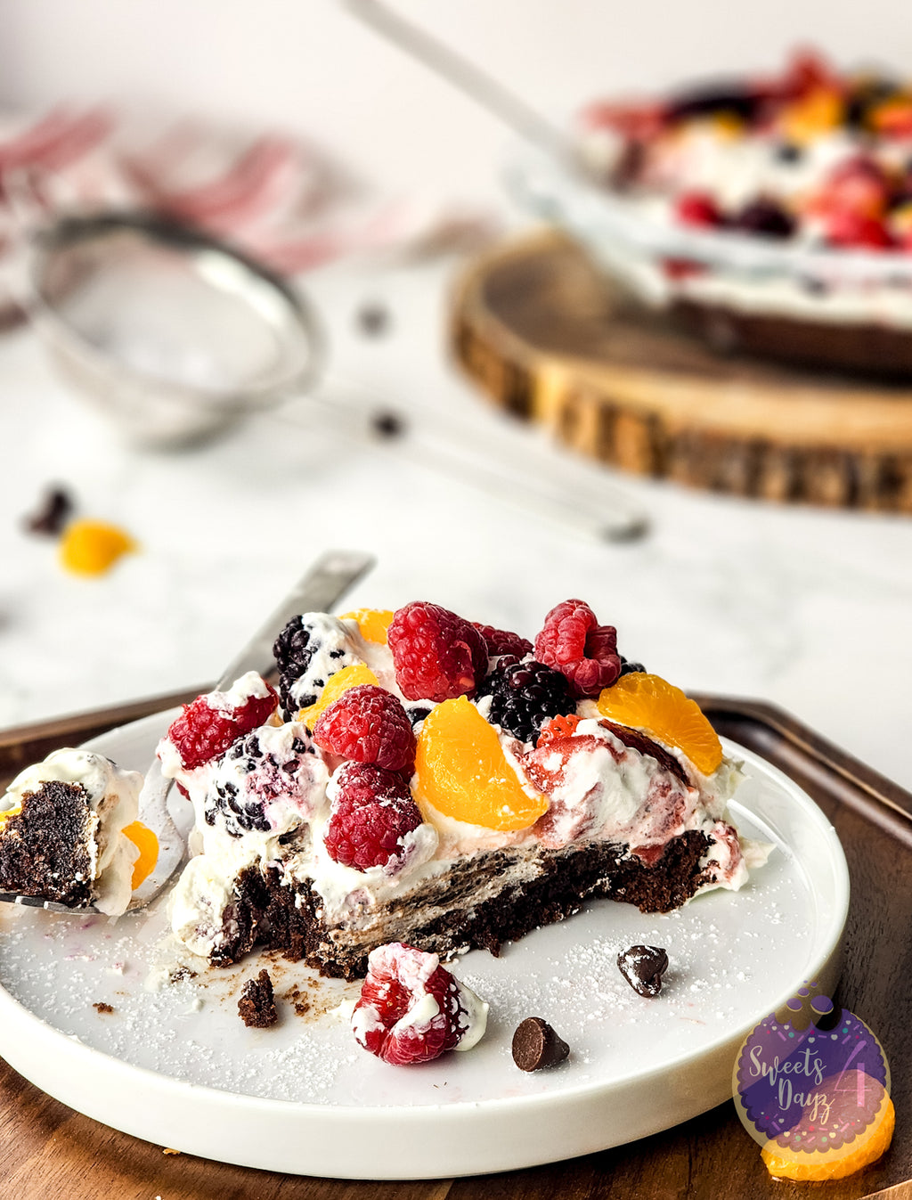 Gluten Free Brownie Fruit Pizza on Rhombus